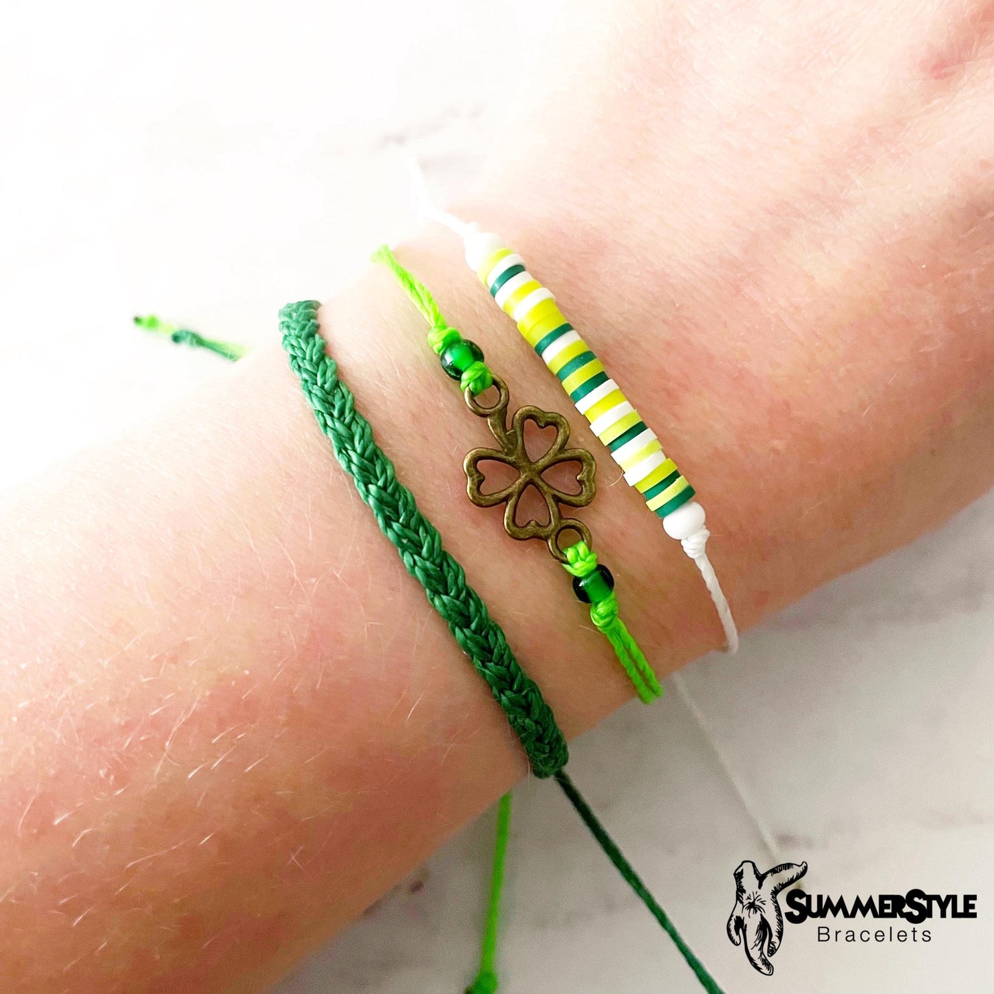 ST PATRICKS DAY Shamrock Adjustable Waterproof Bracelet Set, St Patty’s Day Bracelet, Lucky Jewelry, SummerStyle Bracelets