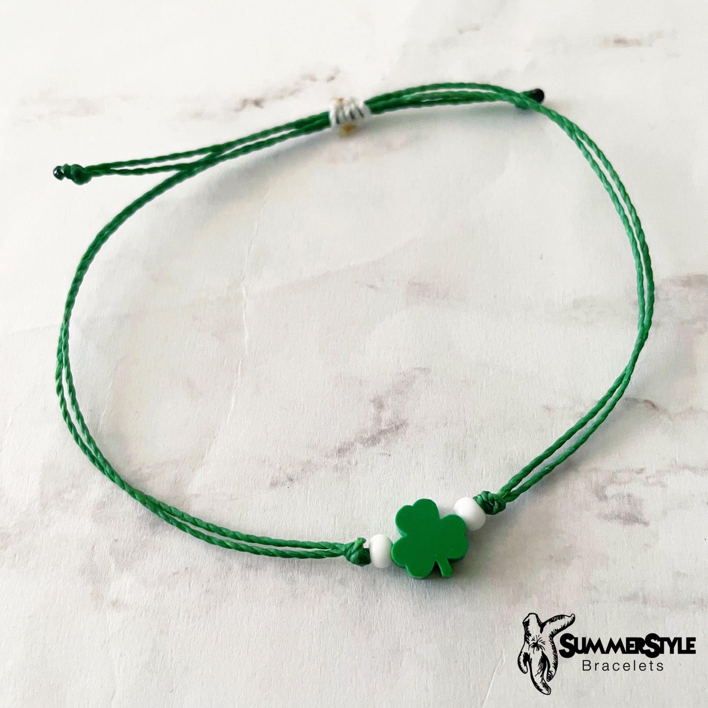 ST PATRICKS DAY Shamrock Adjustable Waterproof Bracelet, St Patty’s Day Bracelet, Lucky Jewelry, SummerStyle Bracelets