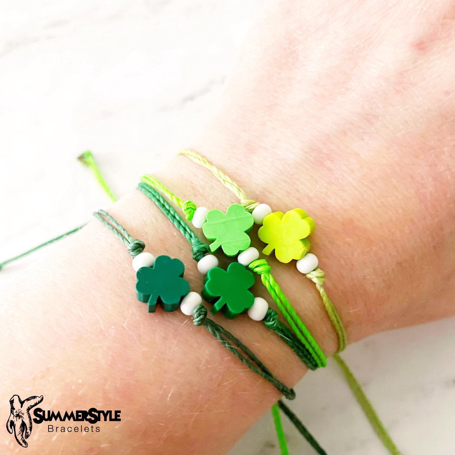 ST PATRICKS DAY Shamrock Adjustable Waterproof Bracelet, St Patty’s Day Bracelet, Lucky Jewelry, SummerStyle Bracelets