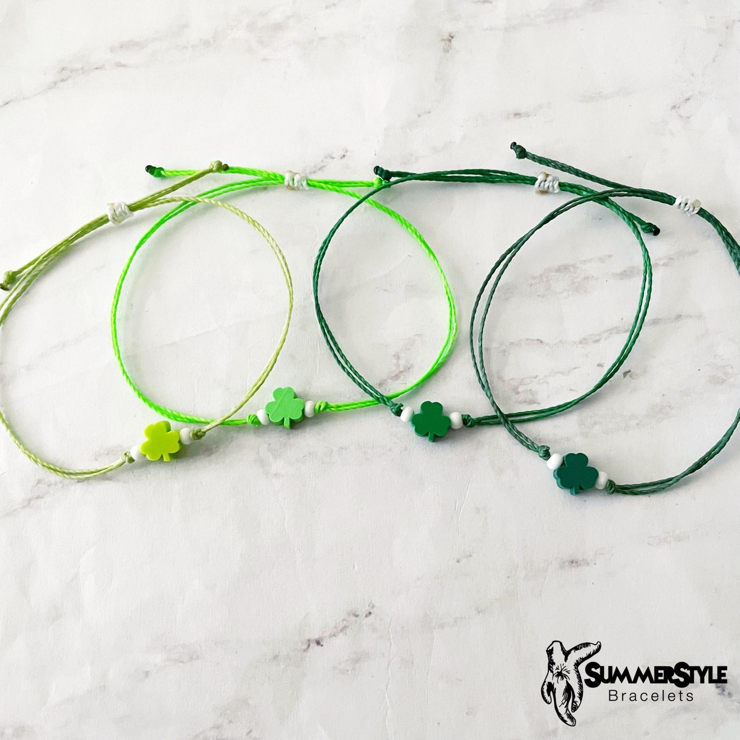 ST PATRICKS DAY Shamrock Adjustable Waterproof Bracelet, St Patty’s Day Bracelet, Lucky Jewelry, SummerStyle Bracelets
