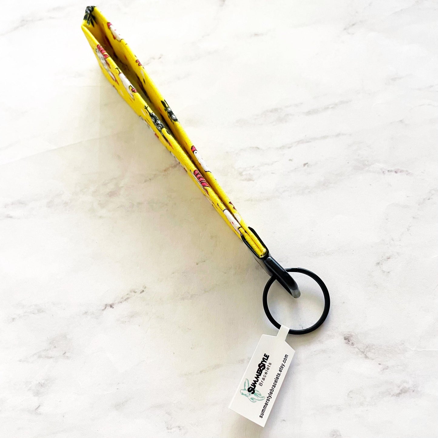 Funky Chicken Key Fob Wristlet, 6.5in Wristlet Lanyard, Keychain Wristlet, Handmade Lanyard, SummerStyle Bracelets