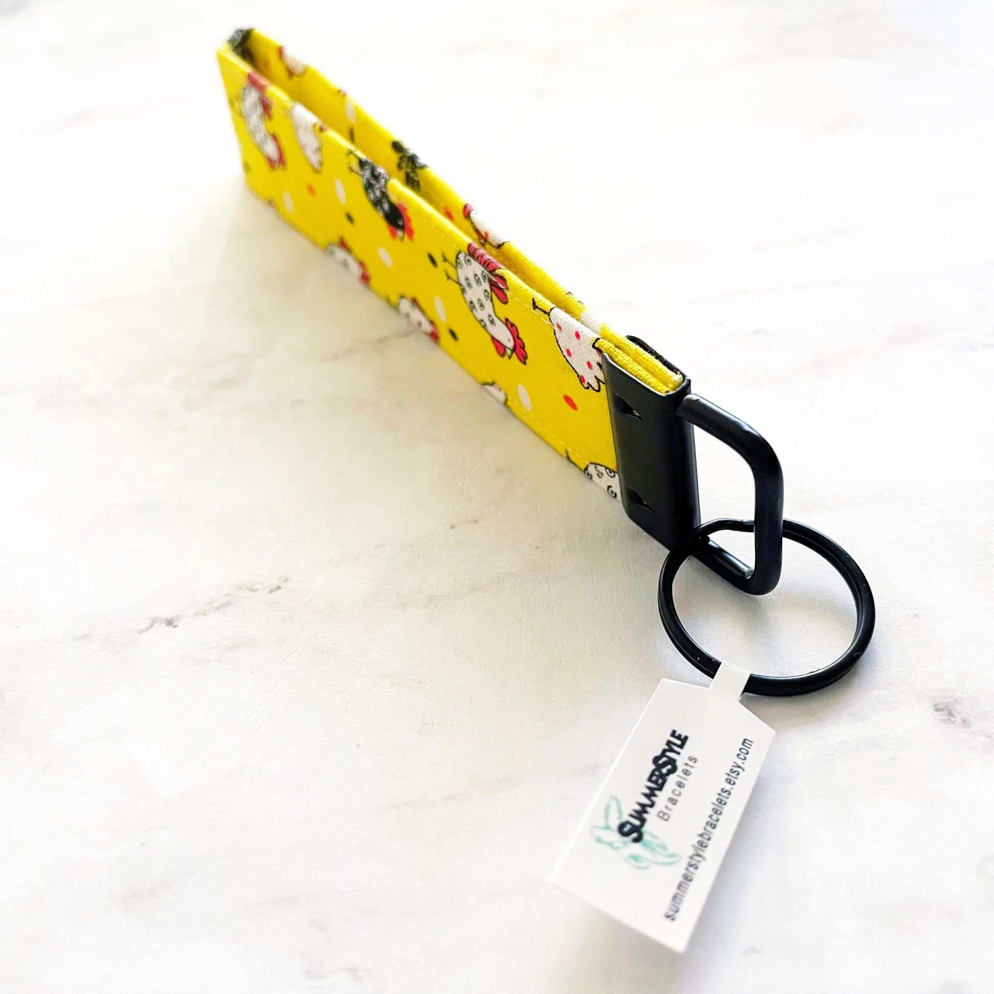 Funky Chicken Key Fob Wristlet, 6.5in Wristlet Lanyard, Keychain Wristlet, Handmade Lanyard, SummerStyle Bracelets