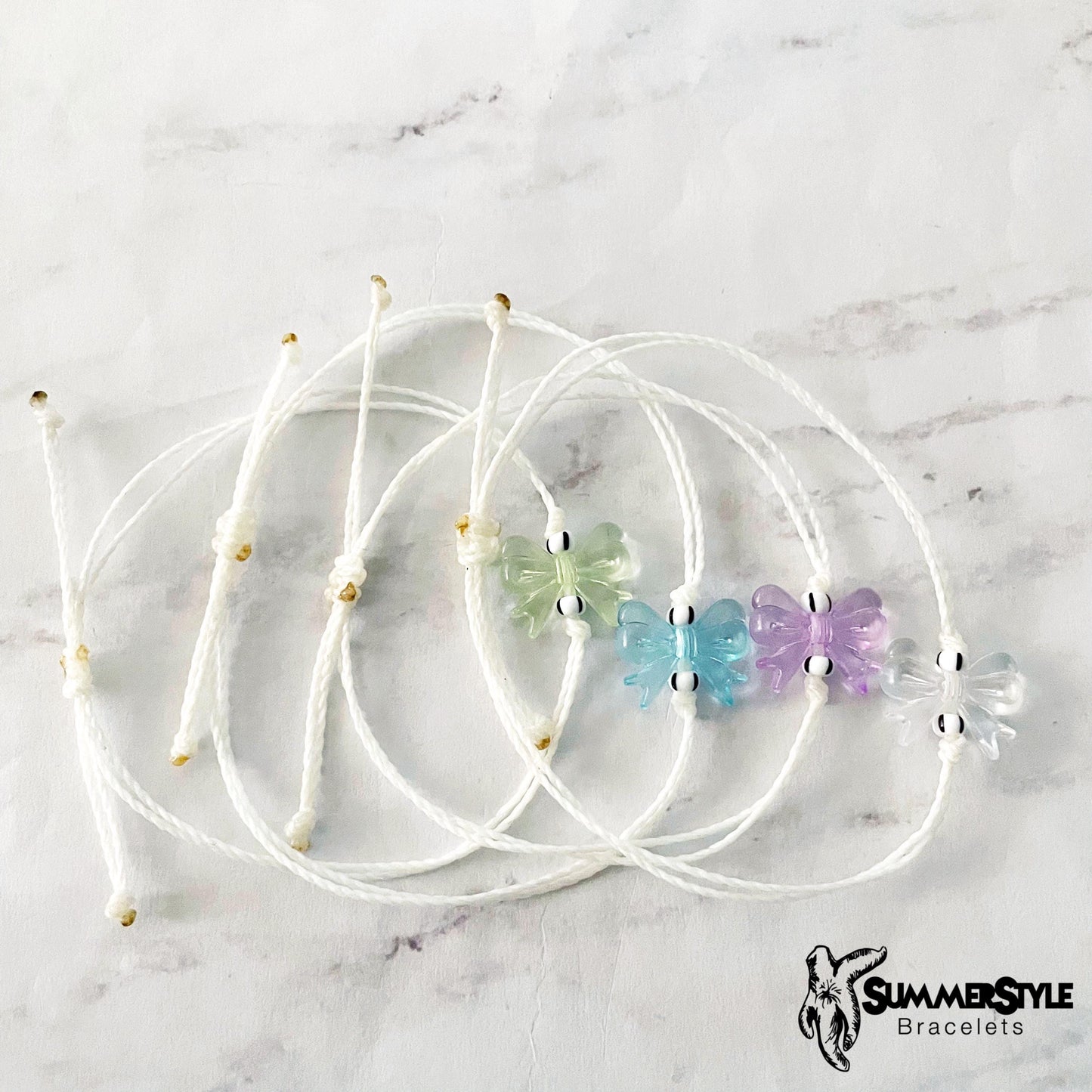 Girly Bow Adjustable Waterproof Bracelet, Bow Bracelet, Bow Jewelry, SummerStyle Bracelets