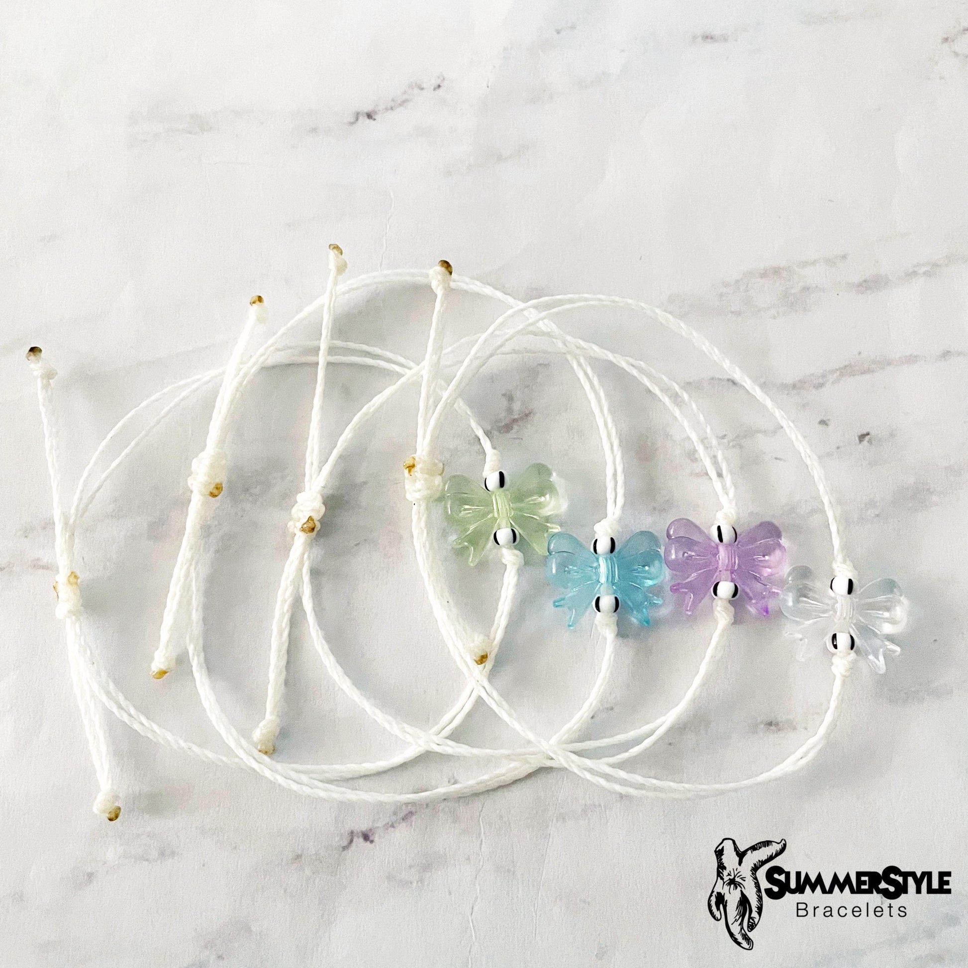 Girly Bow Adjustable Waterproof Bracelet, Bow Bracelet, Bow Jewelry, SummerStyle Bracelets