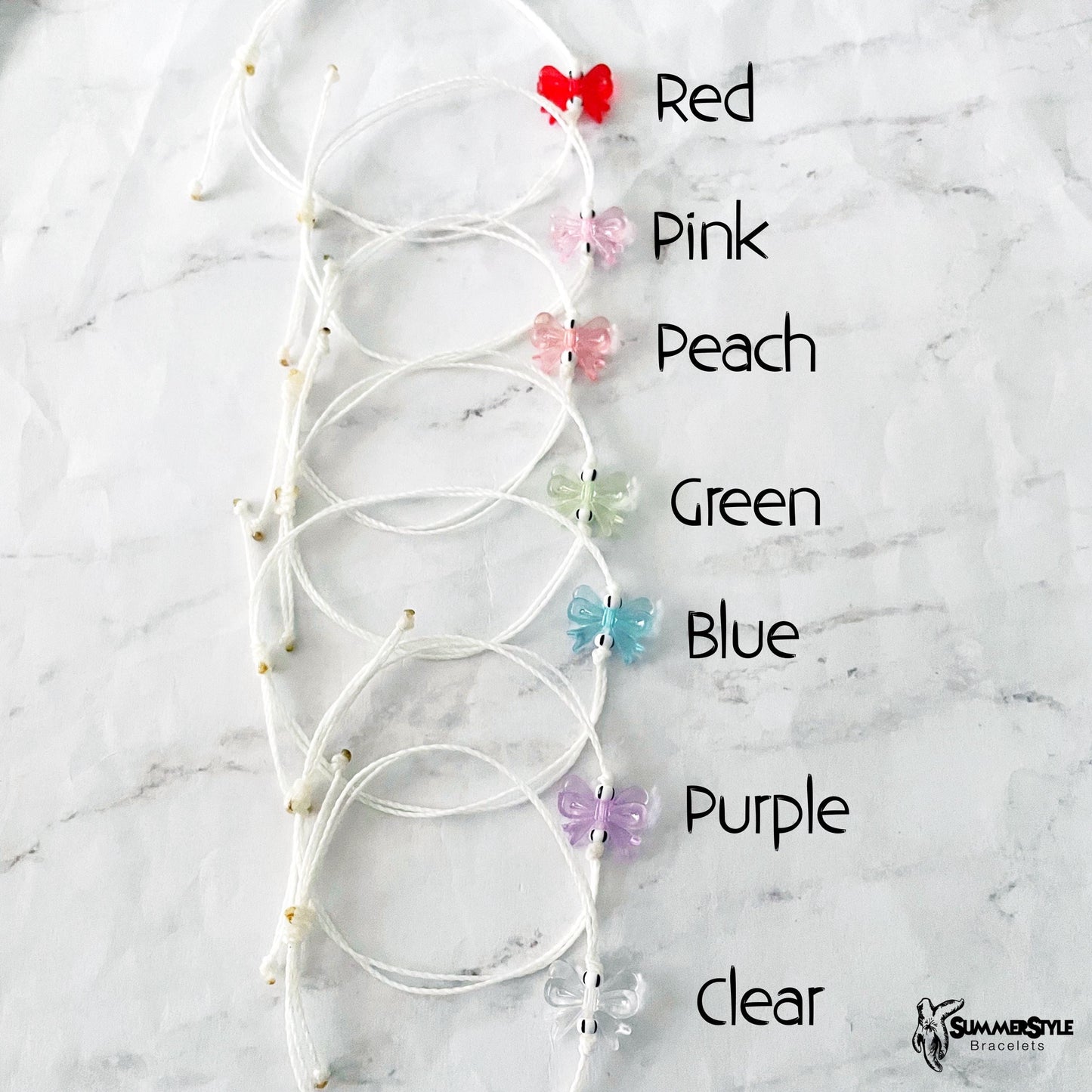 Girly Bow Adjustable Waterproof Bracelet, Bow Bracelet, Bow Jewelry, SummerStyle Bracelets