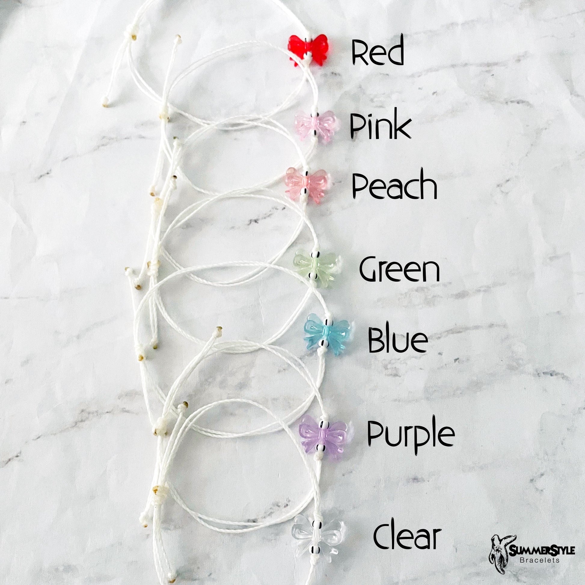 Girly Bow Adjustable Waterproof Bracelet, Bow Bracelet, Bow Jewelry, SummerStyle Bracelets