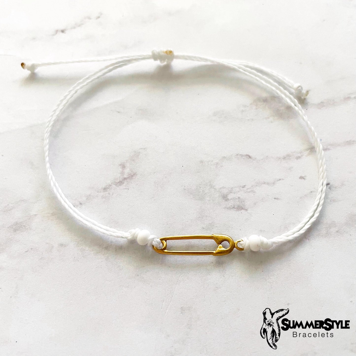 Safety Pin Custom Adjustable Waterproof Bracelet, Safety Pin Jewelry, Survivor Gift, SummerStyle Bracelets