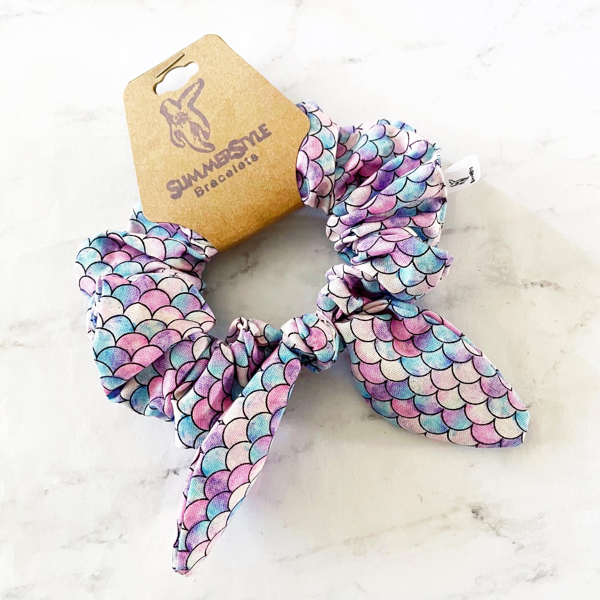 Mermaid Scales Bow Scrunchie, Mermaid Gift, Hair Accessories, SummerStyle Bracelets