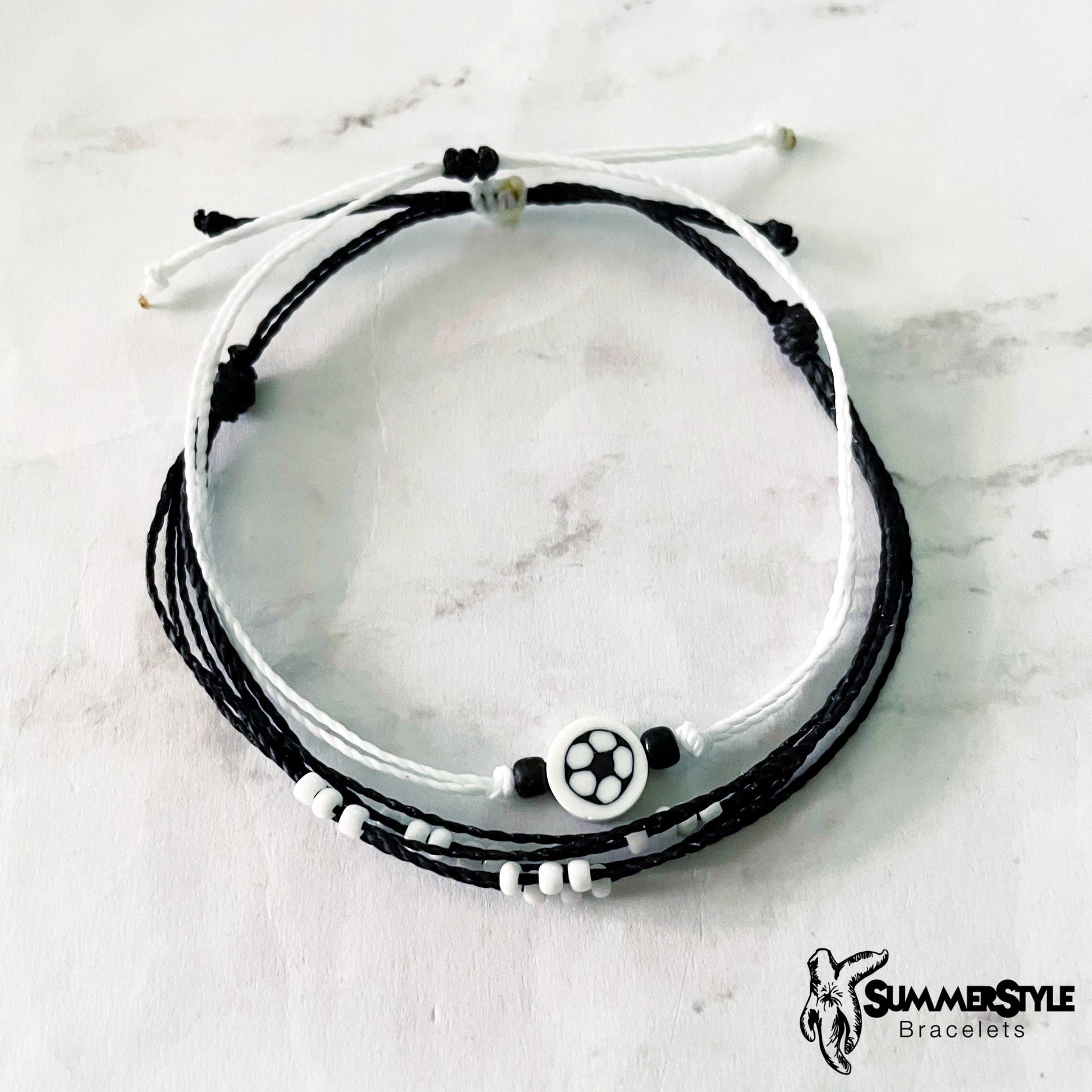 Soccer Ball Bracelet Set, Sport Jewelry, Soccer Gift, SummerStyle Bracelets