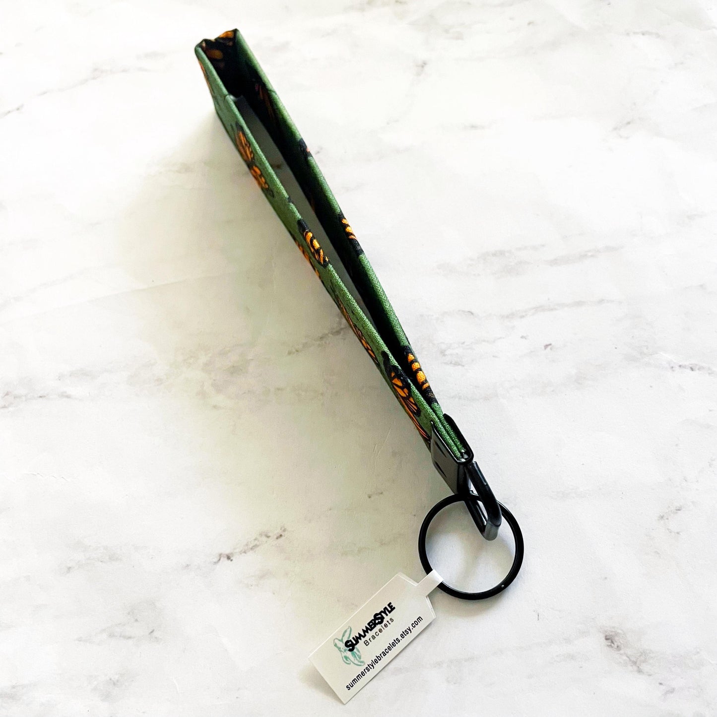 Monarch Butterfly Key Fob Wristlet, 6.5in Wristlet Lanyard, Keychain Wristlet, Butterfly Gift, Handmade Lanyard, SummerStyle Bracelets