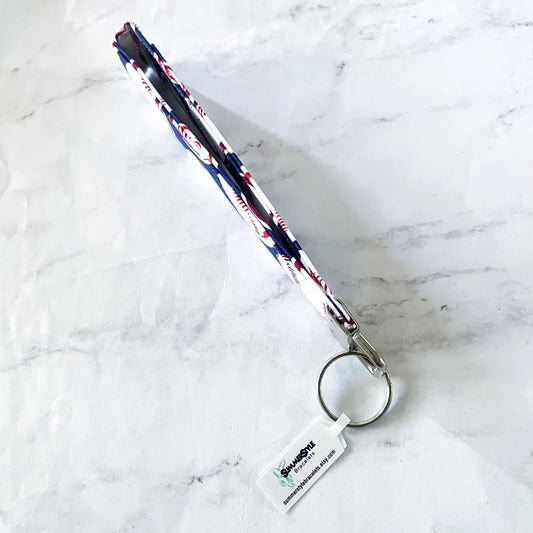 Baseball Key Fob Wristlet, 6.5in Wristlet Lanyard, Keychain Wristlet, Handmade Lanyard, SummerStyle Bracelets