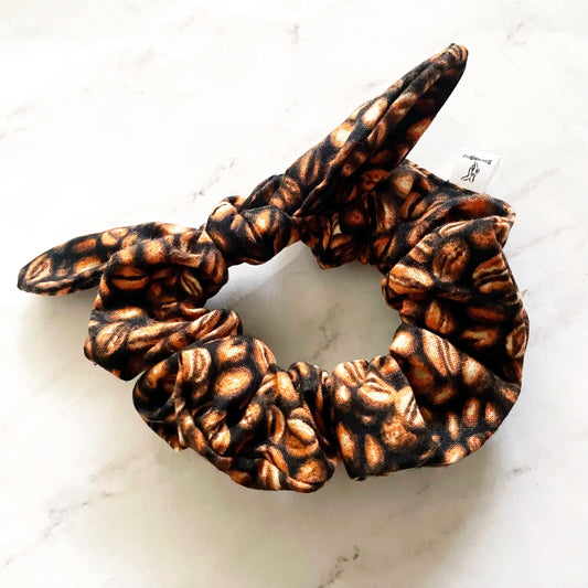 Coffee Beans Bow Scrunchie, Coffee Lover Gift, Hair Accessories, Bow Hair Tie, SummerStyle Bracelets