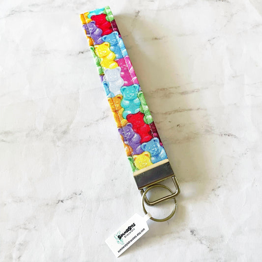 Gummy Bear Key Fob Wristlet, 6.5in Wristlet Lanyard, Keychain Wristlet, Handmade Lanyard, SummerStyle Bracelets