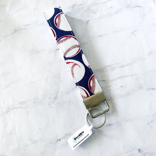 Baseball Key Fob Wristlet, 6.5in Wristlet Lanyard, Keychain Wristlet, Handmade Lanyard, SummerStyle Bracelets
