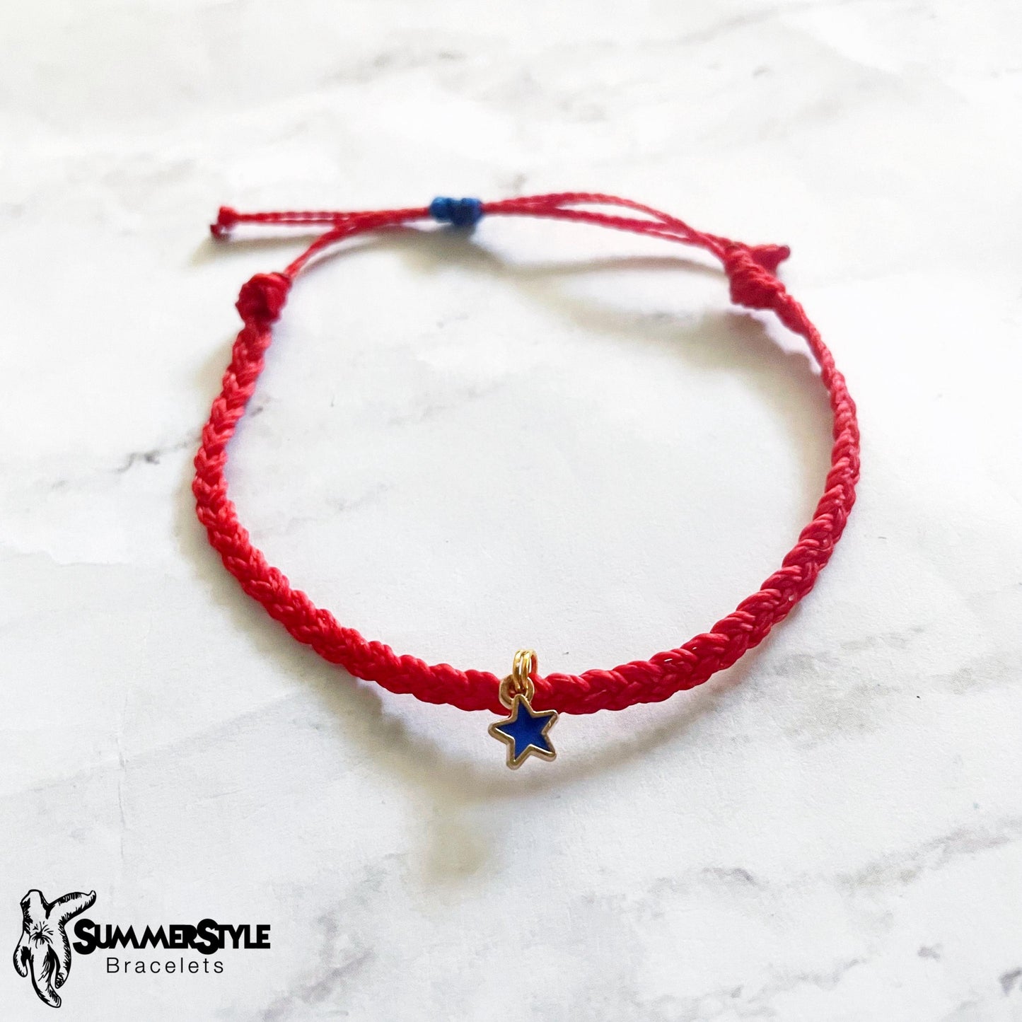FOURTH OF JULY Patriotic Stars Adjustable Water Resistant Bracelet Set, Braided Bracelet, Americana Jewelry, SummerStyle Bracelets