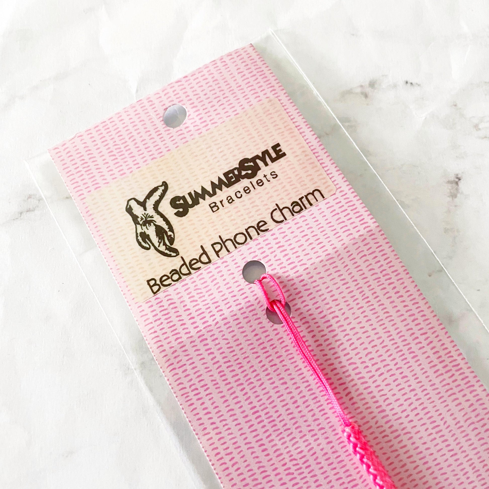 Pink Flower Power Beaded Phone Charm, Kawaii Phone Accessory, Phone Wristlet, SummerStyle Bracelets