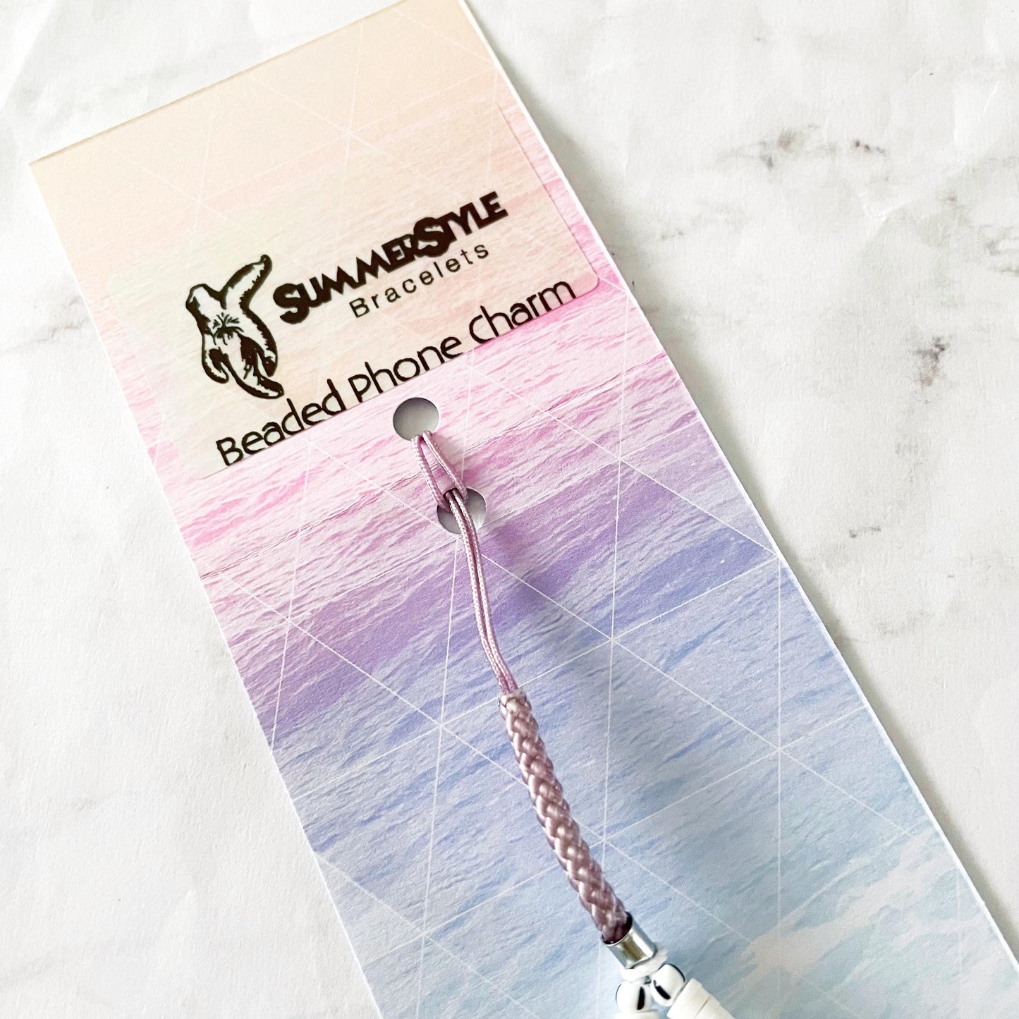 Surf Vibes Beaded Phone Charm, Beachy Phone Accessory, Phone Wristlet, SummerStyle Bracelets
