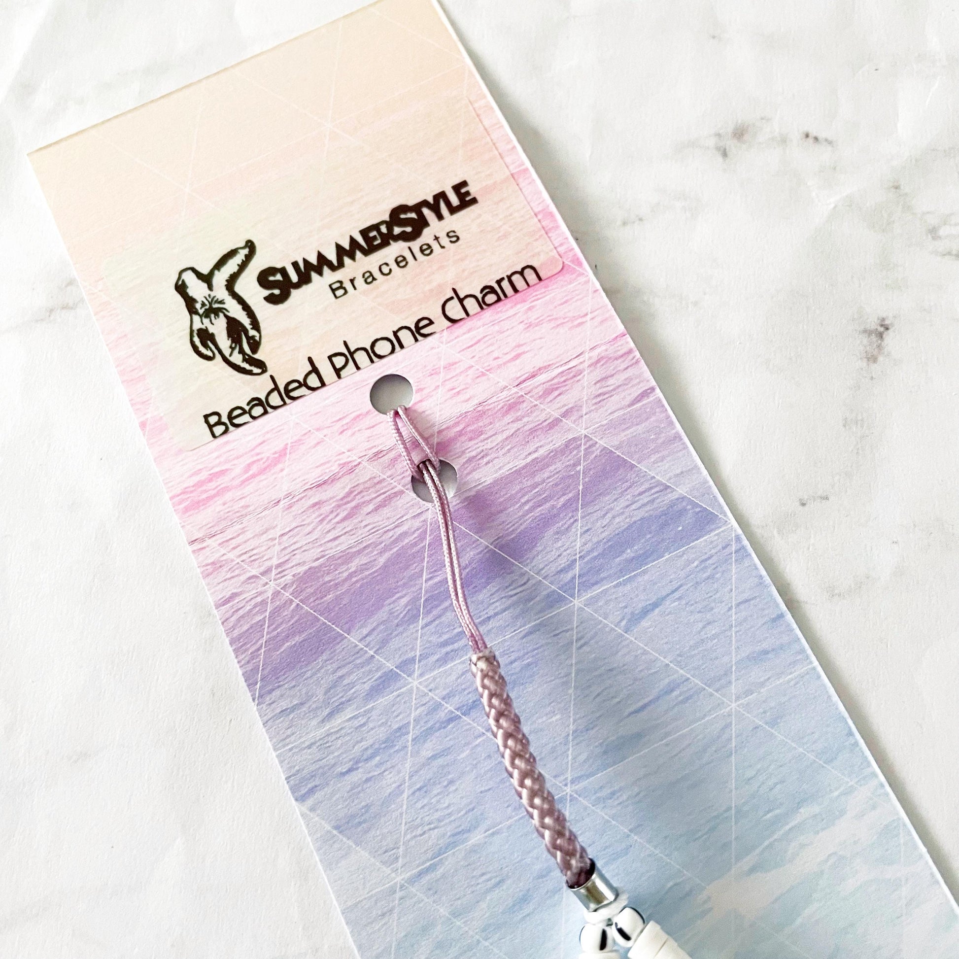 Surf Vibes Beaded Phone Charm, Beachy Phone Accessory, Phone Wristlet, SummerStyle Bracelets