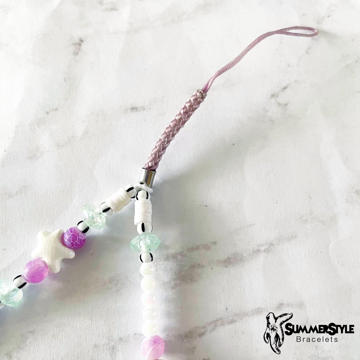 Surf Vibes Beaded Phone Charm, Beachy Phone Accessory, Phone Wristlet, SummerStyle Bracelets