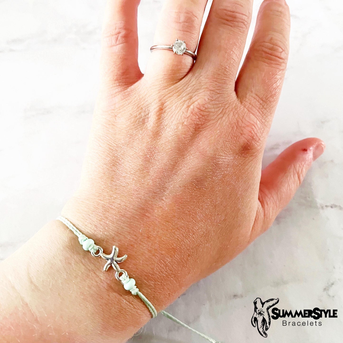 Starfish Custom Adjustable Waterproof Bracelet, Starfish Charm Bracelet, Surf Jewelry, SummerStyle Bracelets
