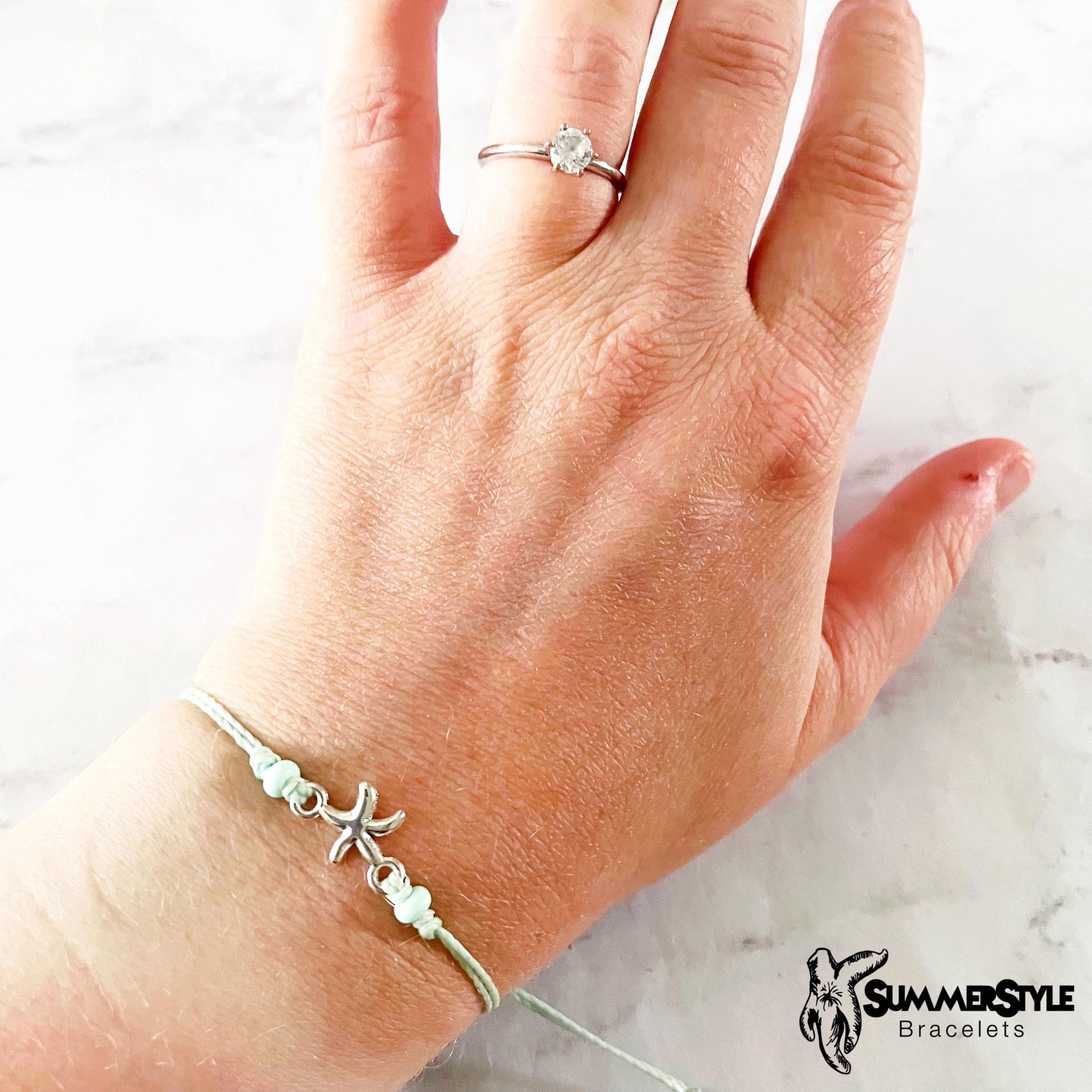 Starfish Custom Adjustable Waterproof Bracelet, Starfish Charm Bracelet, Surf Jewelry, SummerStyle Bracelets
