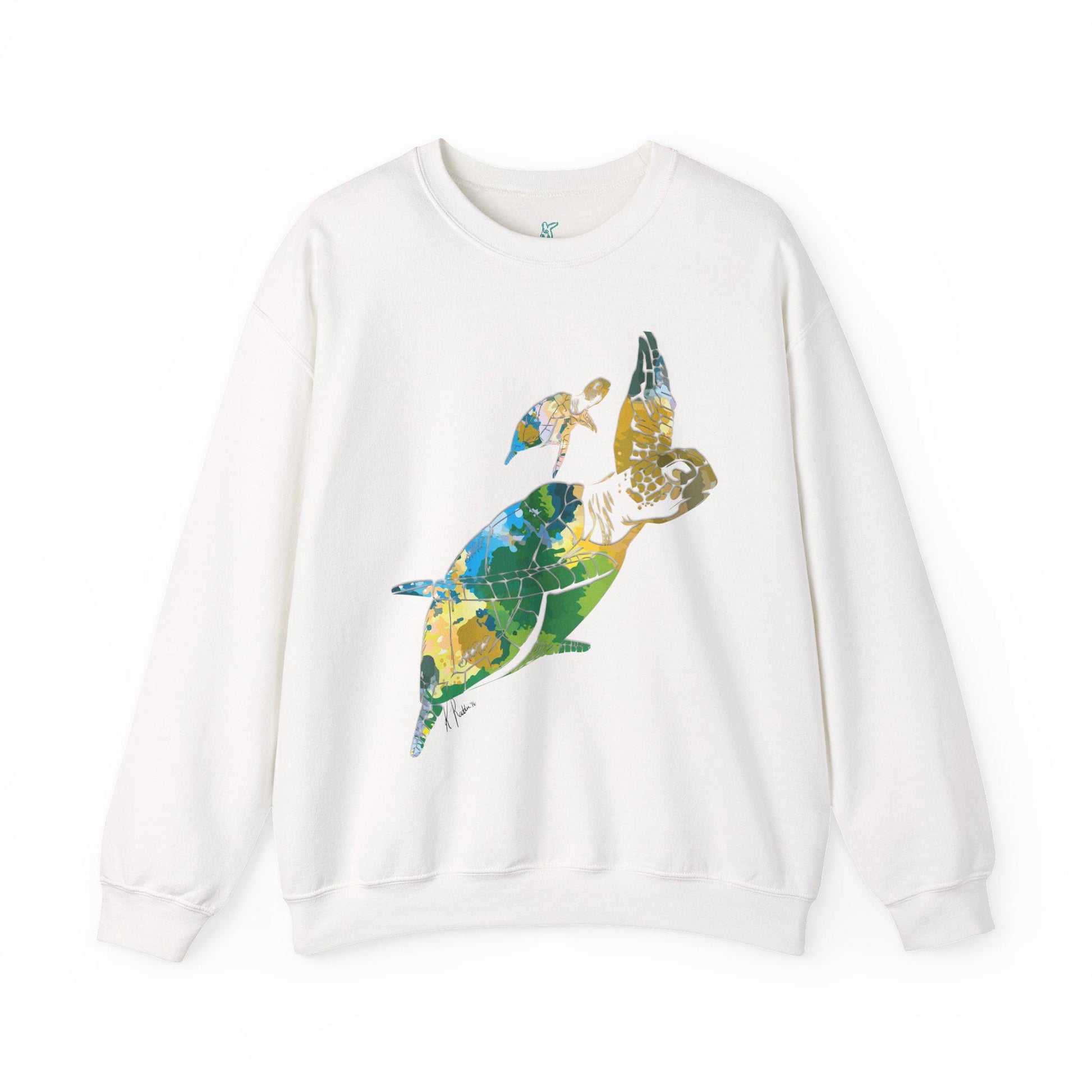 Watercolor Sea Turtle Unisex Heavy Blend Crewneck Sweatshirt, Sea Turtle Sweatshirt, Cotton Crewneck, SummerStyle Bracelets