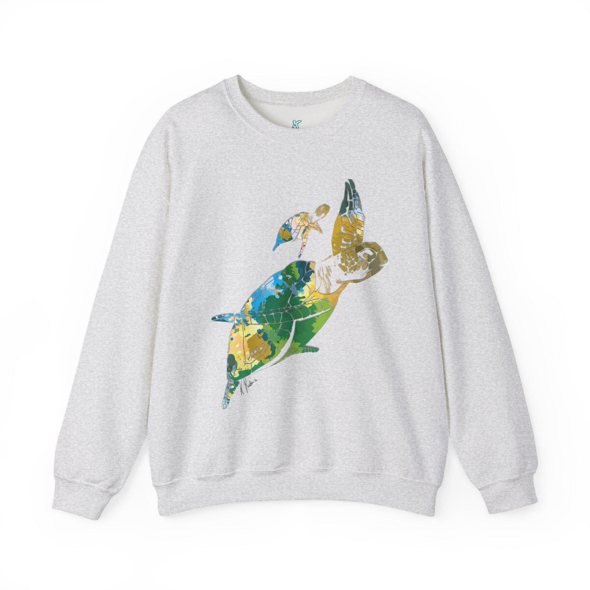 Watercolor Sea Turtle Unisex Heavy Blend Crewneck Sweatshirt, Sea Turtle Sweatshirt, Cotton Crewneck, SummerStyle Bracelets