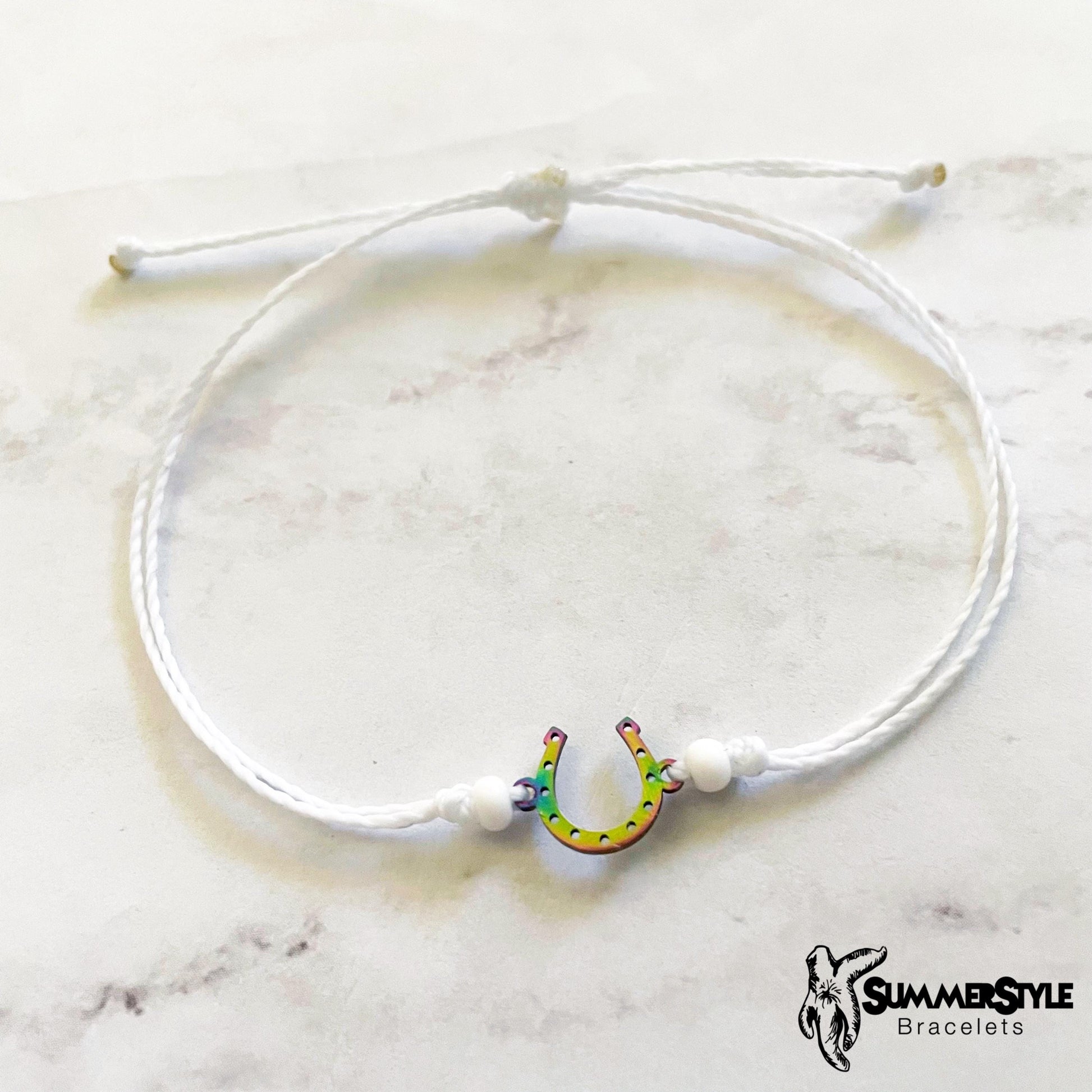 Horseshoe Custom Adjustable Waterproof Bracelet, Lucky Bracelet, Western Jewelry, SummerStyle Bracelets