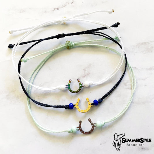 Horseshoe Custom Adjustable Waterproof Bracelet, Lucky Bracelet, Western Jewelry, SummerStyle Bracelets