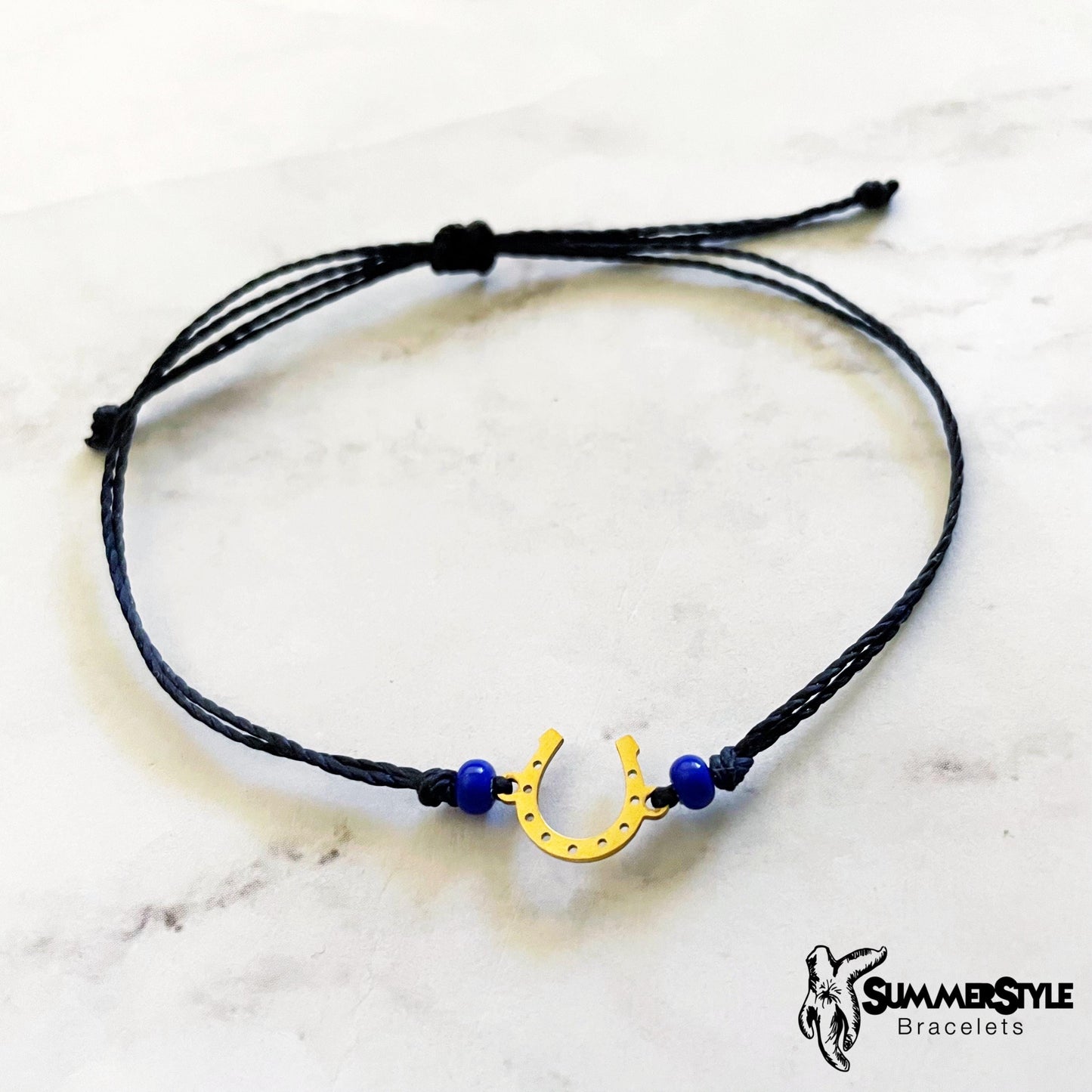 Horseshoe Custom Adjustable Waterproof Bracelet, Lucky Bracelet, Western Jewelry, SummerStyle Bracelets