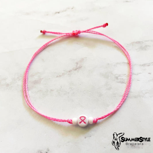 Mini Pink Ribbon Stackable Adjustable Waterproof Bracelet, Stackable Bracelet, Friendship Bracelet, SummerStyle Bracelets