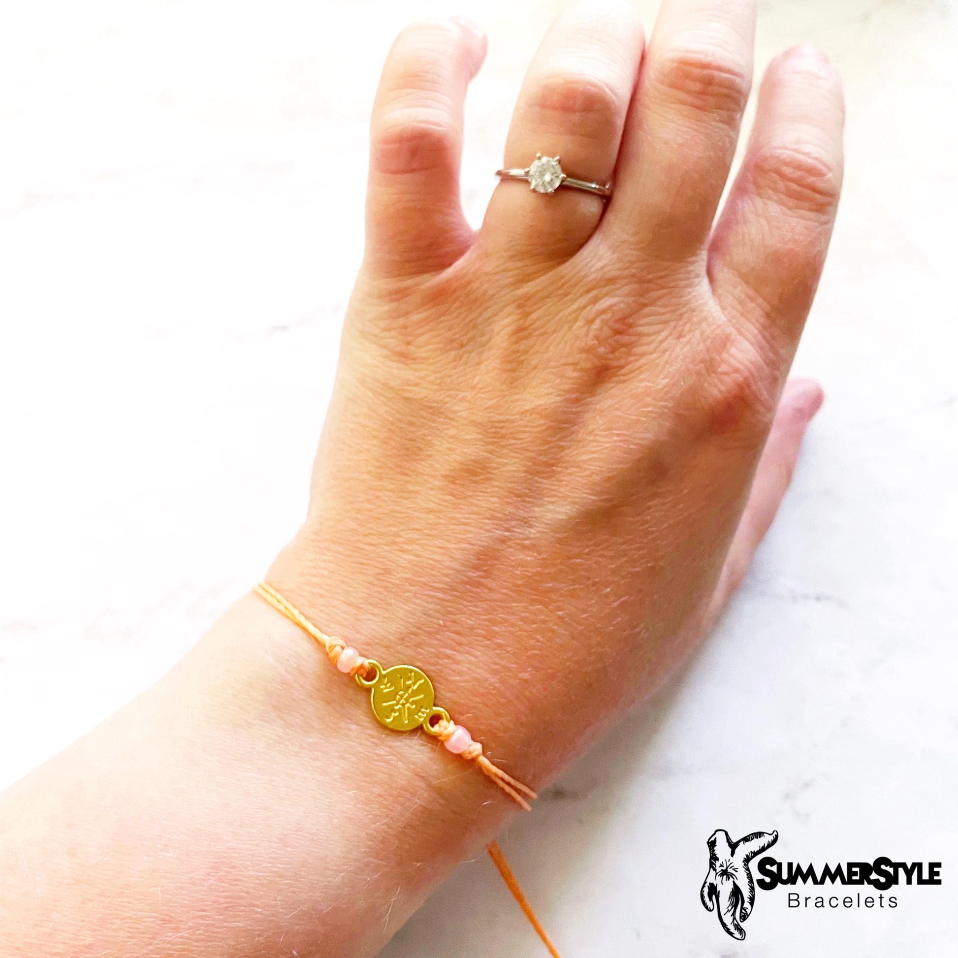 Golden Compass Custom Adjustable Waterproof Bracelet, Outdoor Bracelet, Adventure Jewelry, SummerStyle Bracelets