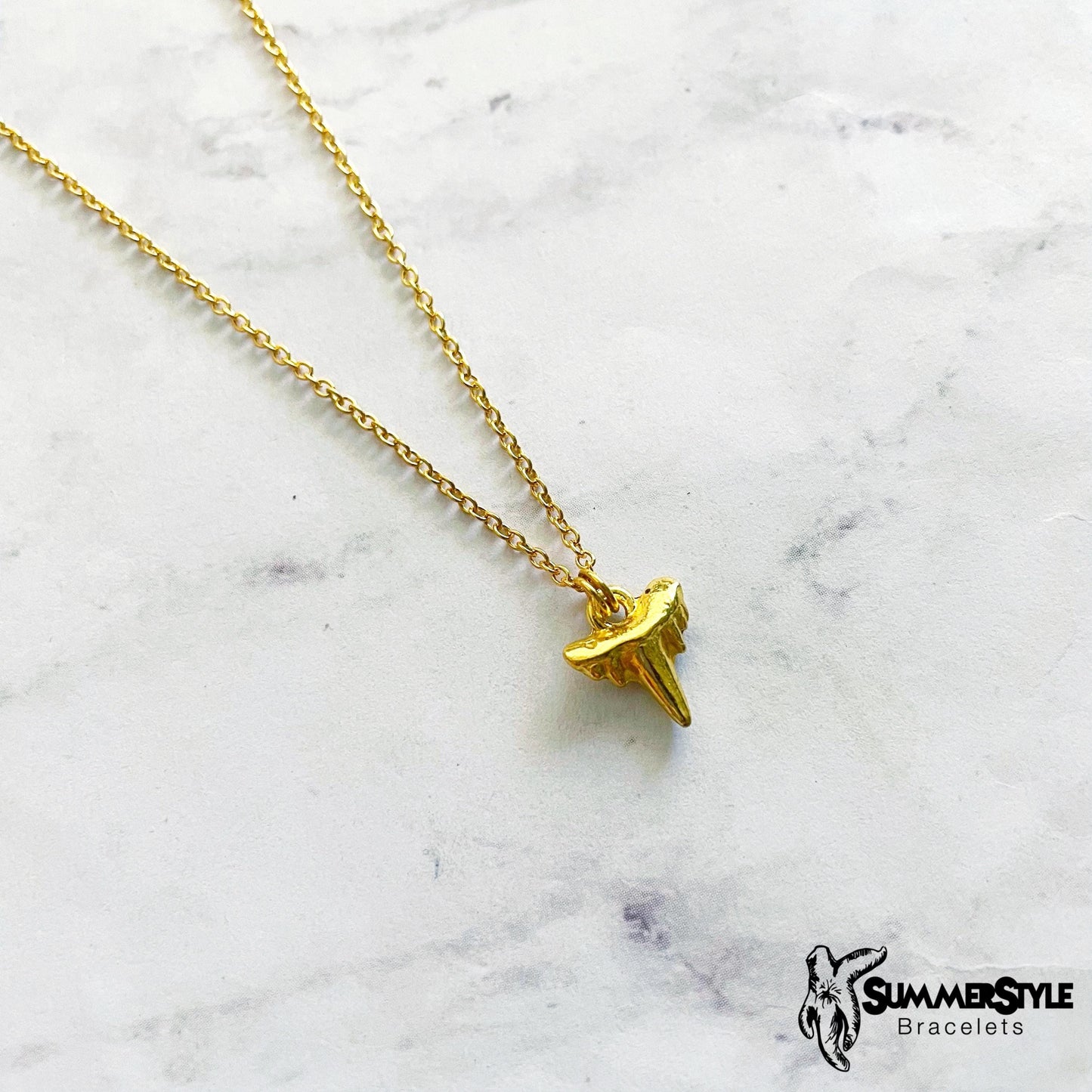 Gold Shark Tooth Necklace, Ocean Jewelry, Gold Chain Necklace, SummerStyle Bracelets