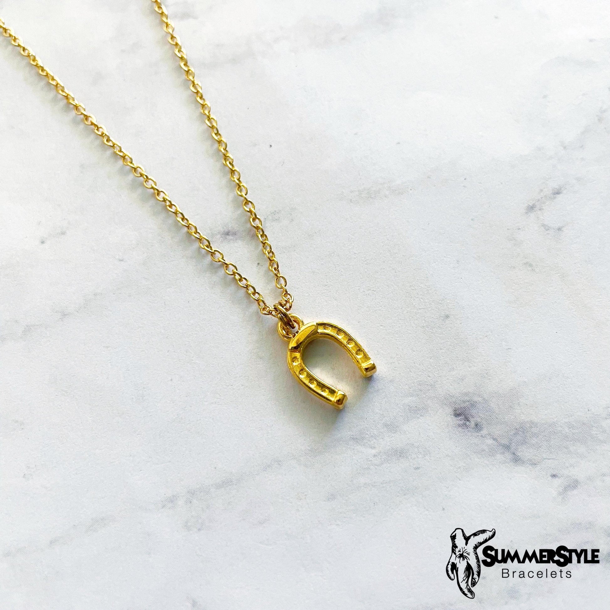 Golden Horseshoe Charm Necklace, Western Jewelry, Cowgirl Necklace, SummerStyle Bracelets