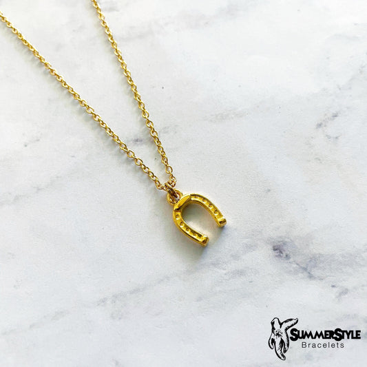 Golden Horseshoe Charm Necklace, Western Jewelry, Cowgirl Necklace, SummerStyle Bracelets