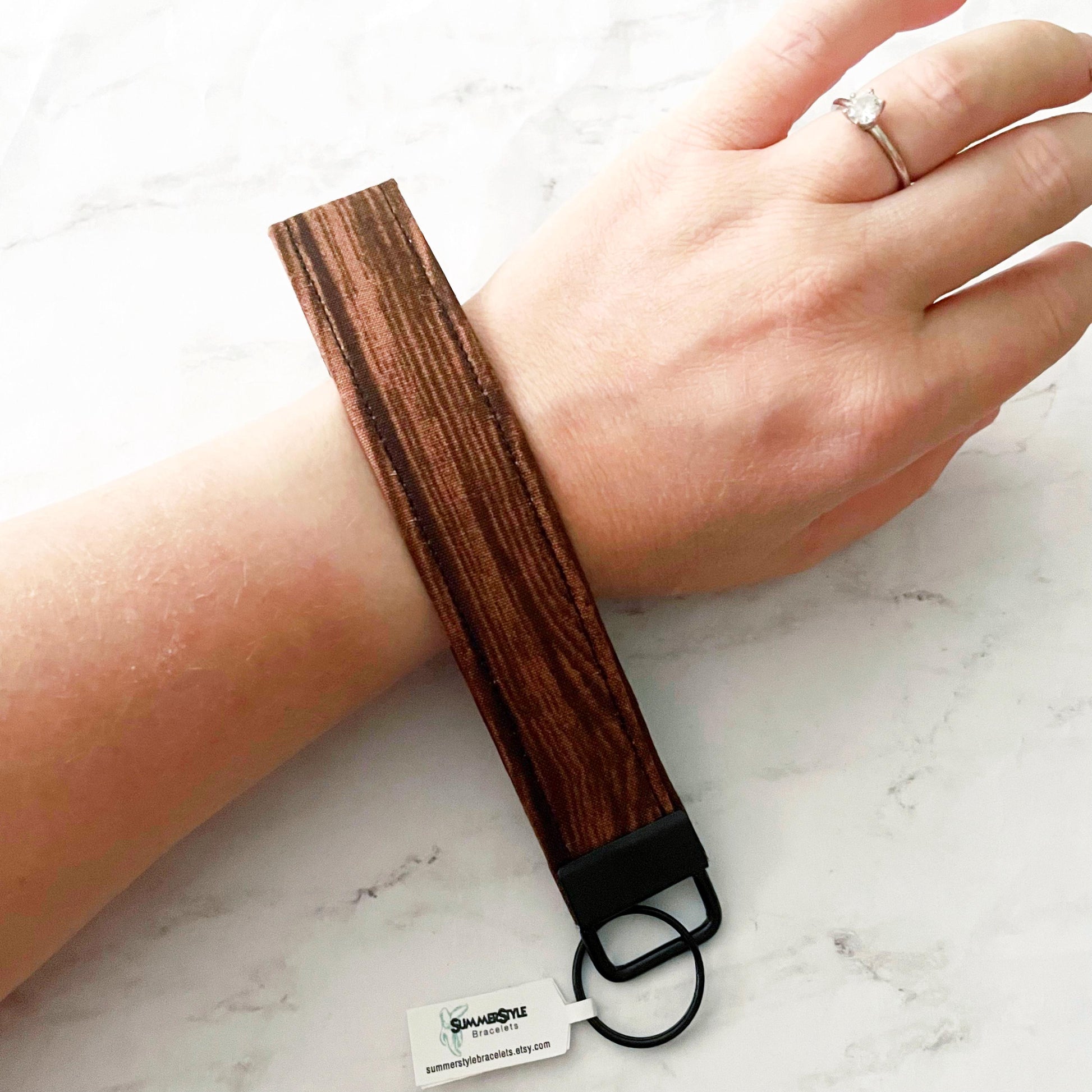 Wood Grain Key Fob Wristlet, 6.5in Wristlet Lanyard, Keychain Wristlet, Handmade Lanyard, SummerStyle Bracelets