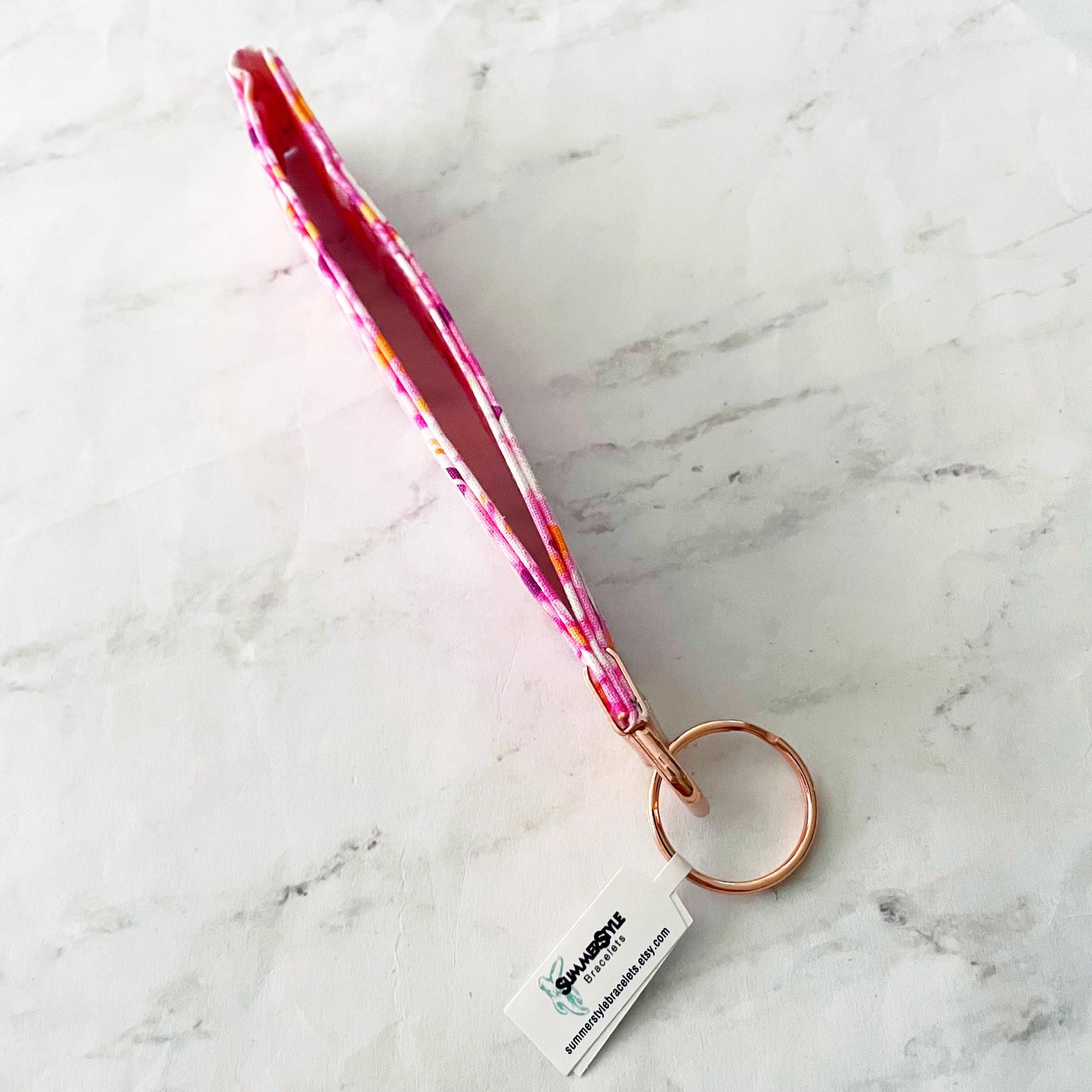 Pink Disco Ball Key Fob Wristlet, 6.5in Wristlet Lanyard, Keychain Wristlet, Handmade Lanyard, SummerStyle Bracelets