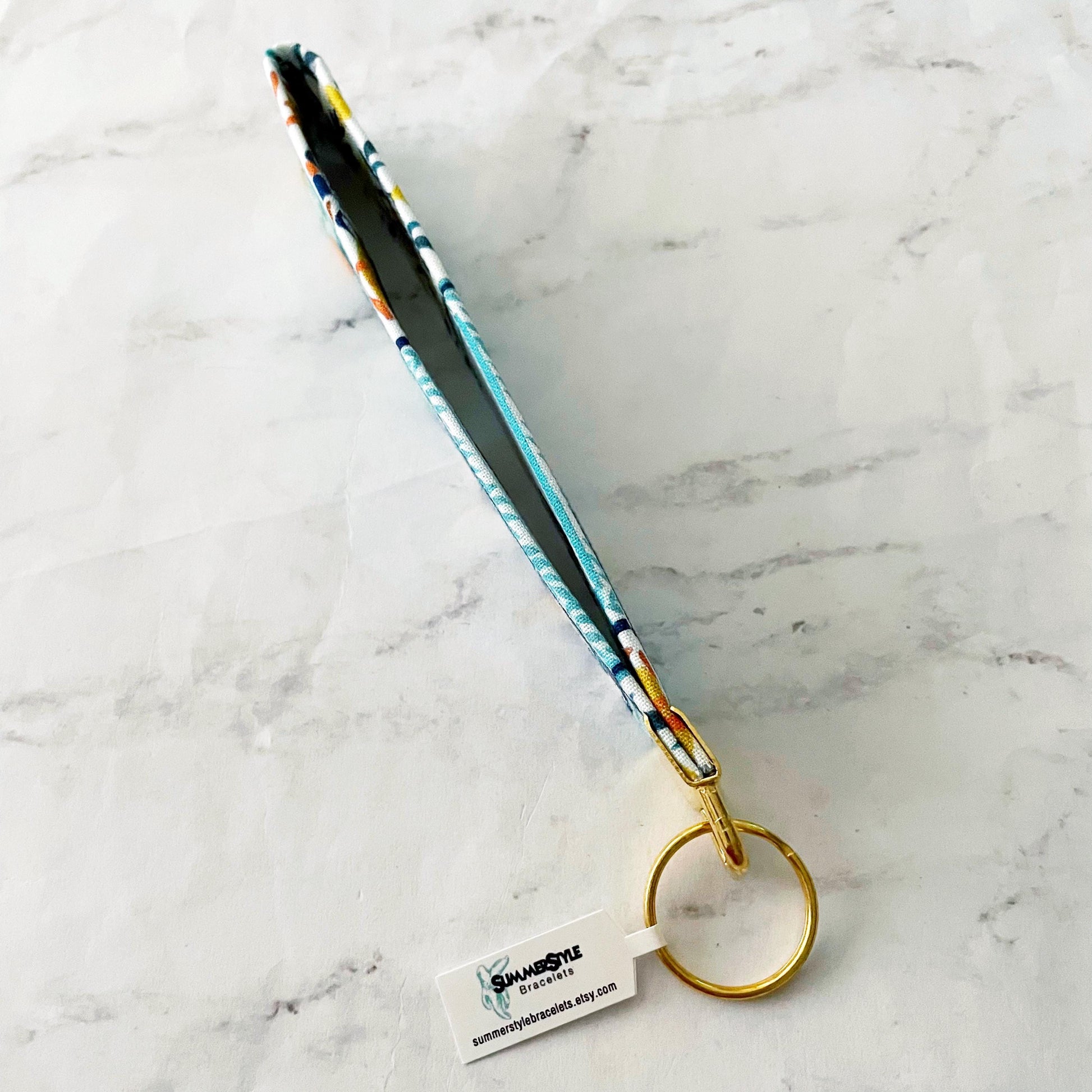 Italian Summer Key Fob Wristlet, 6.5in Wristlet Lanyard, Keychain Wristlet, Handmade Lanyard, SummerStyle Bracelets