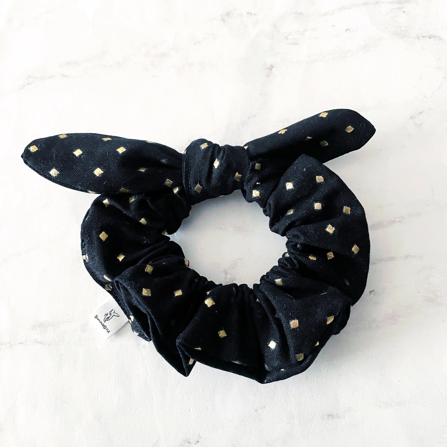 Studded Black Bow Scrunchie, Hair Accessories, SummerStyle Bracelets