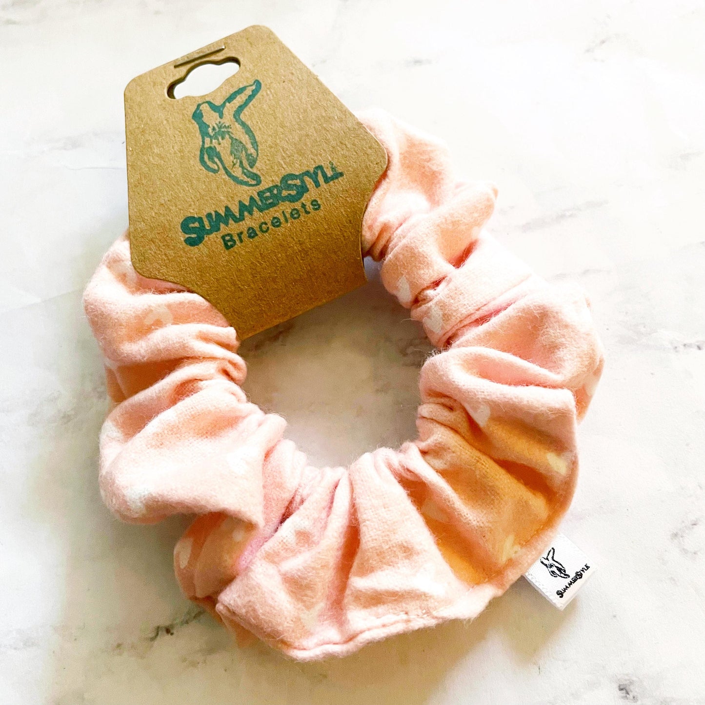 Pink Hearts Flannel Scrunchie, Girly Accessories, Soft Scrunchie, Pink Flannel, SummerStyle Bracelets