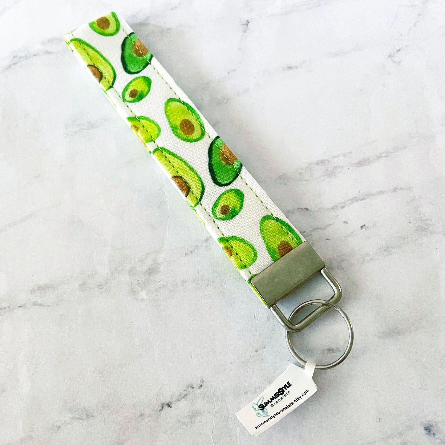 It’s an Avocado Key Fob Wristlet, 6.5in Wristlet Lanyard, Keychain Wristlet, Handmade Lanyard, SummerStyle Bracelets