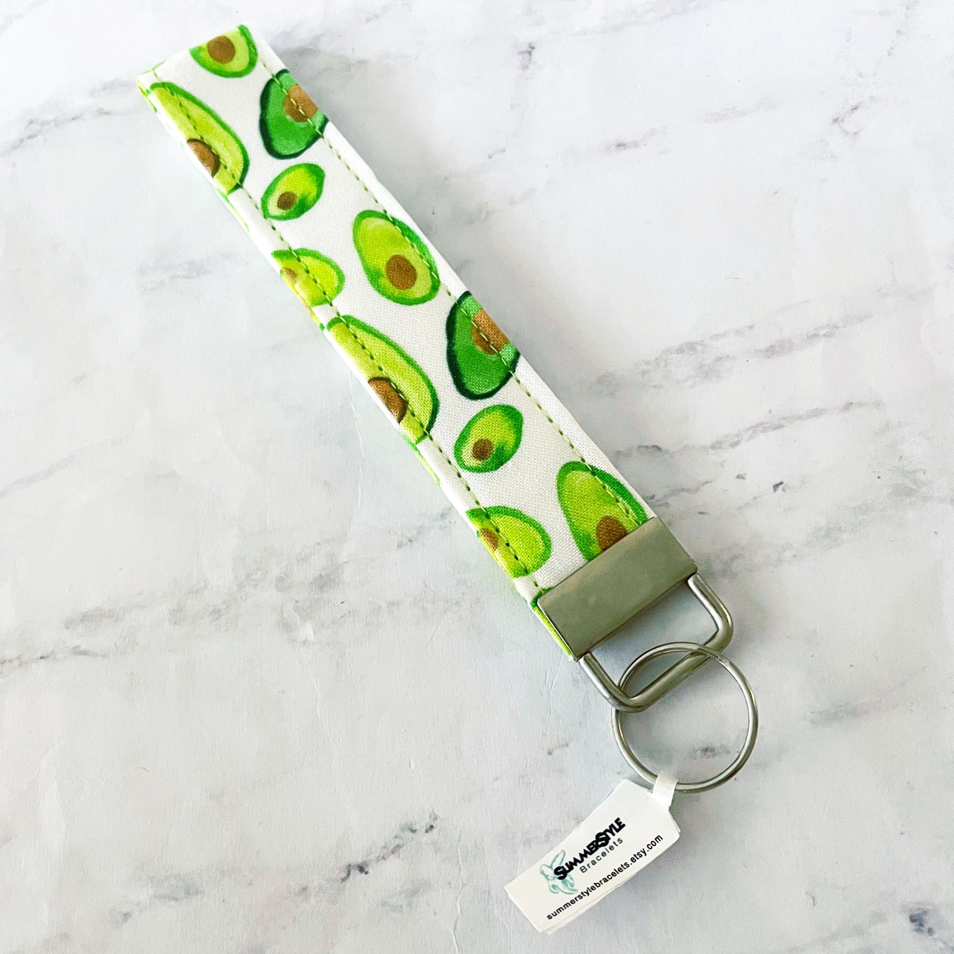 It’s an Avocado Key Fob Wristlet, 6.5in Wristlet Lanyard, Keychain Wristlet, Handmade Lanyard, SummerStyle Bracelets