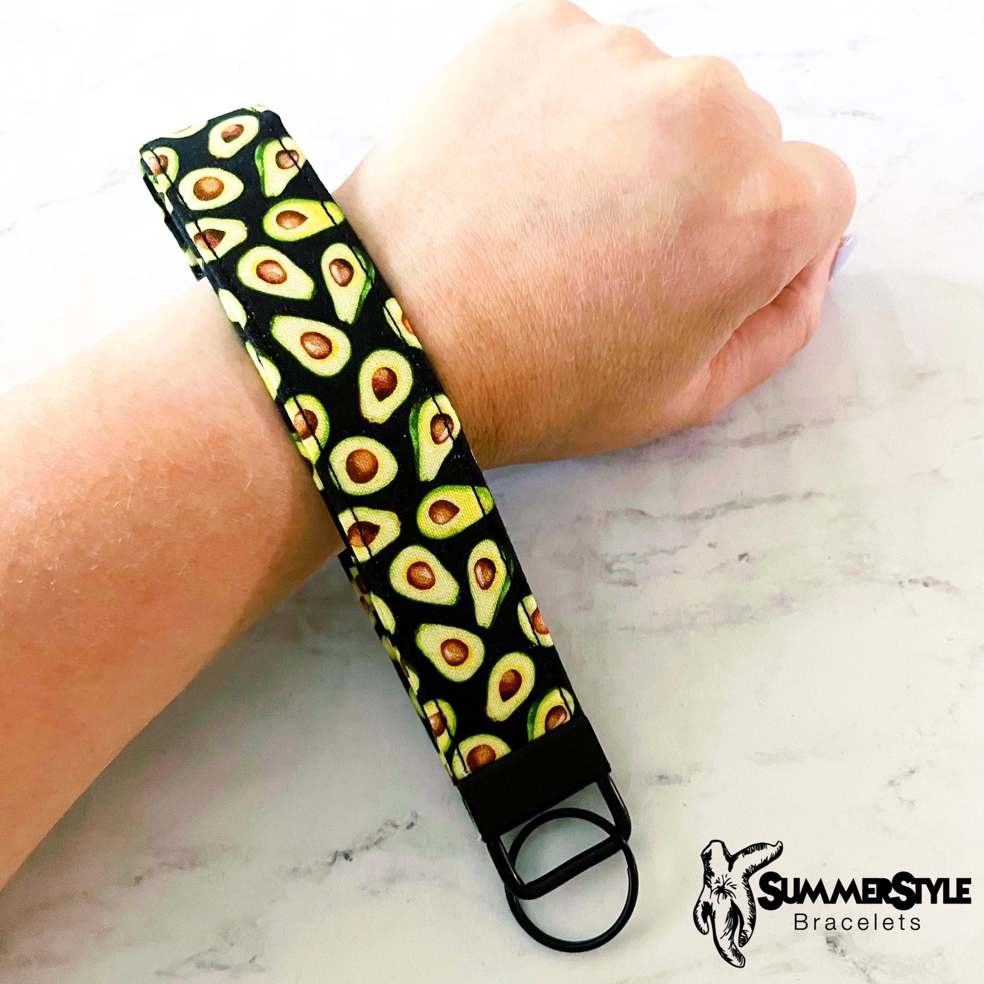 It’s an Avocado Key Fob Wristlet, 6.5in Wristlet Lanyard, Keychain Wristlet, Handmade Lanyard, SummerStyle Bracelets