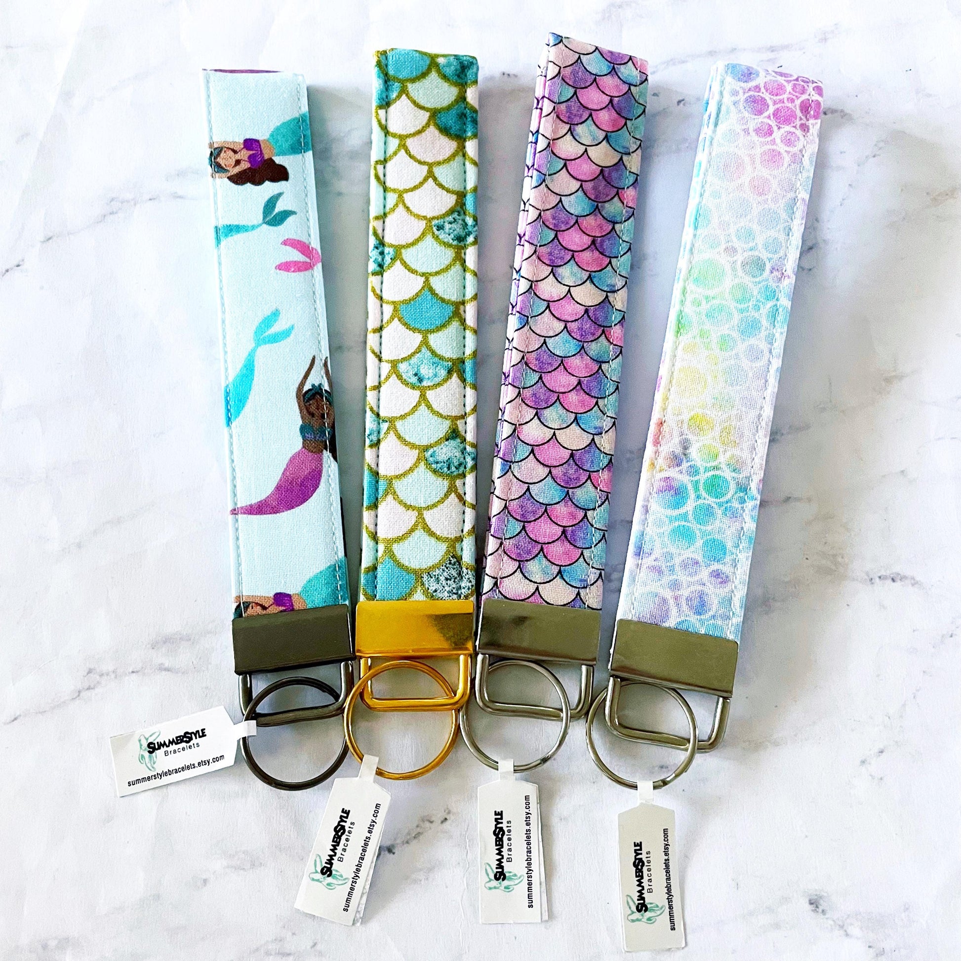 Purple Mermaid Scales Key Fob Wristlet, 6.5in Wristlet Lanyard, Keychain Wristlet, Handmade Lanyard, SummerStyle Bracelets