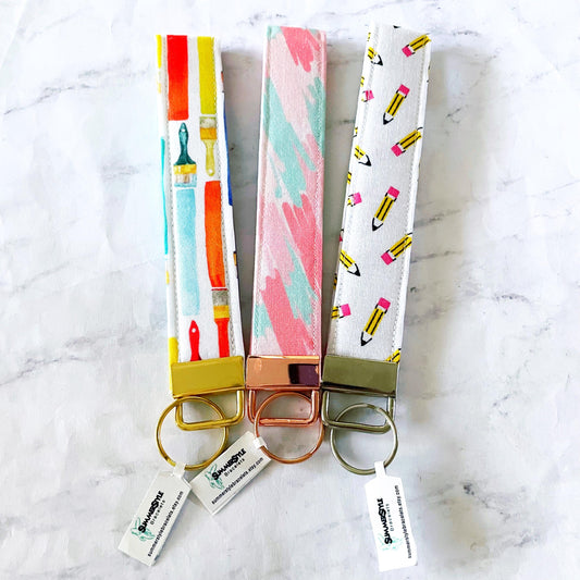Artist’s Painbrush Key Fob Wristlet, 6.5in Wristlet Lanyard, Keychain Wristlet, Handmade Lanyard, SummerStyle Bracelets