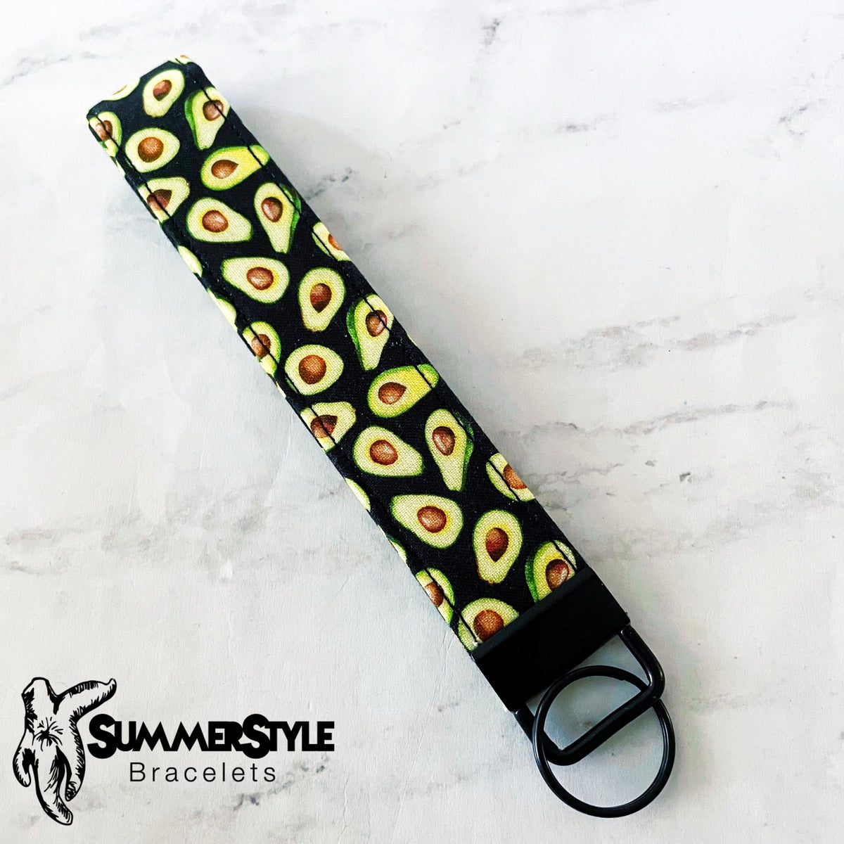 It’s an Avocado Key Fob Wristlet, 6.5in Wristlet Lanyard, Keychain Wristlet, Handmade Lanyard, SummerStyle Bracelets