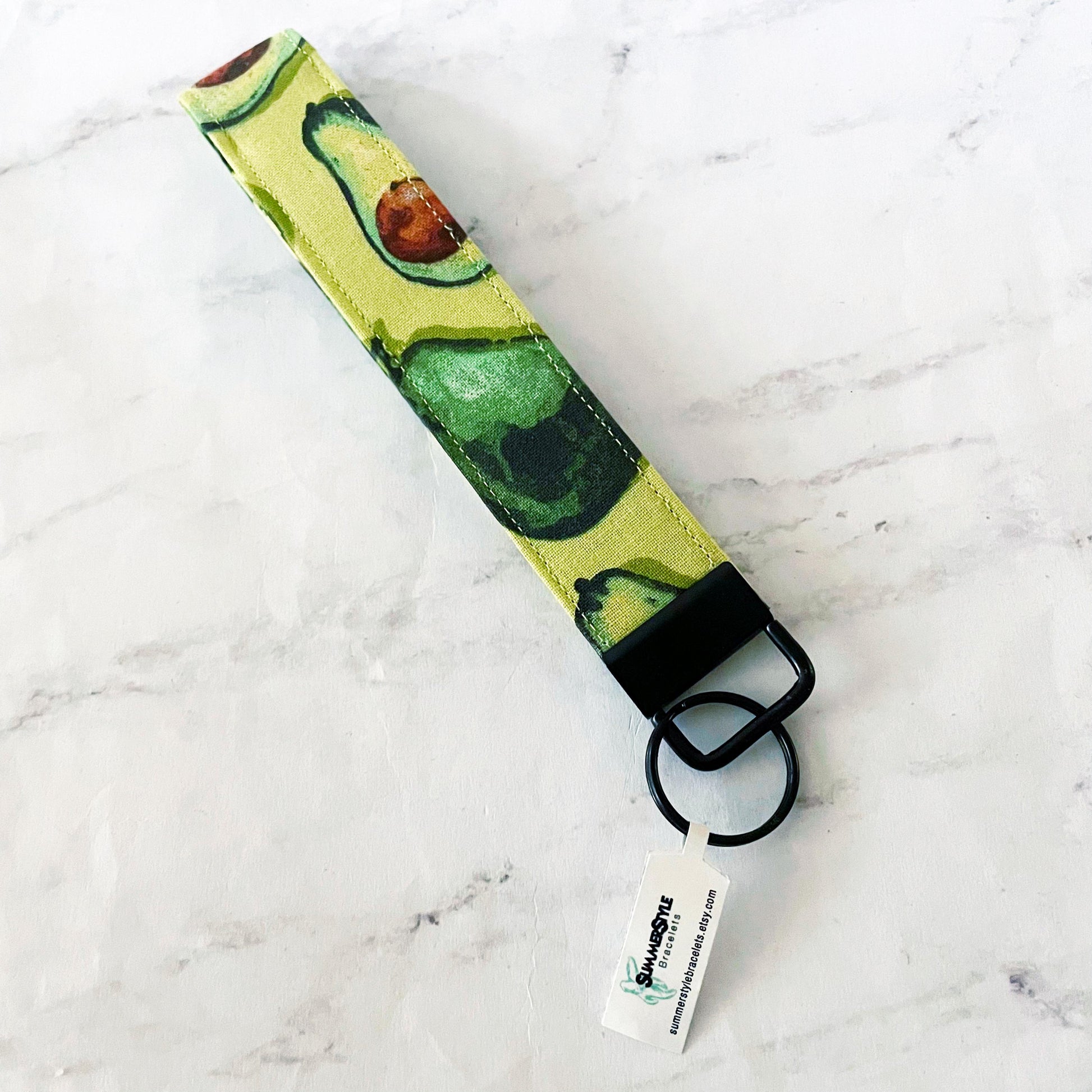 It’s an Avocado Key Fob Wristlet, 6.5in Wristlet Lanyard, Keychain Wristlet, Handmade Lanyard, SummerStyle Bracelets