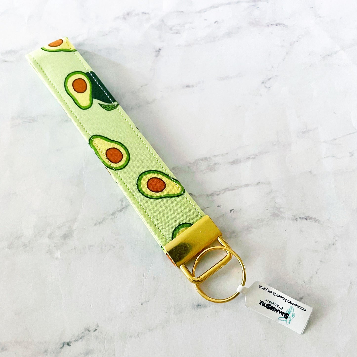 It’s an Avocado Key Fob Wristlet, 6.5in Wristlet Lanyard, Keychain Wristlet, Handmade Lanyard, SummerStyle Bracelets