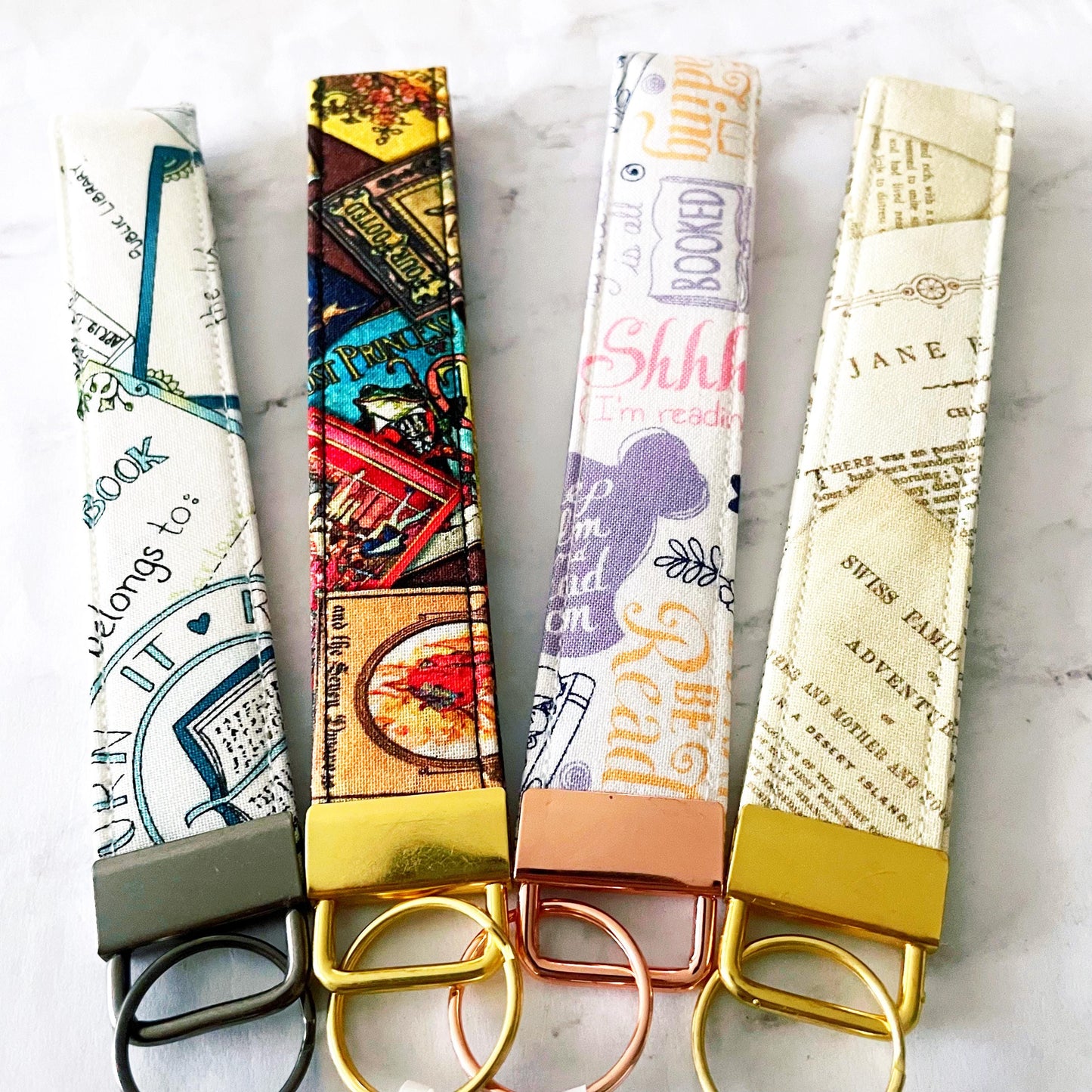 Book Lover Key Fob Wristlet, 6.5in Wristlet Lanyard, Keychain Wristlet, Handmade Lanyard, SummerStyle Bracelets