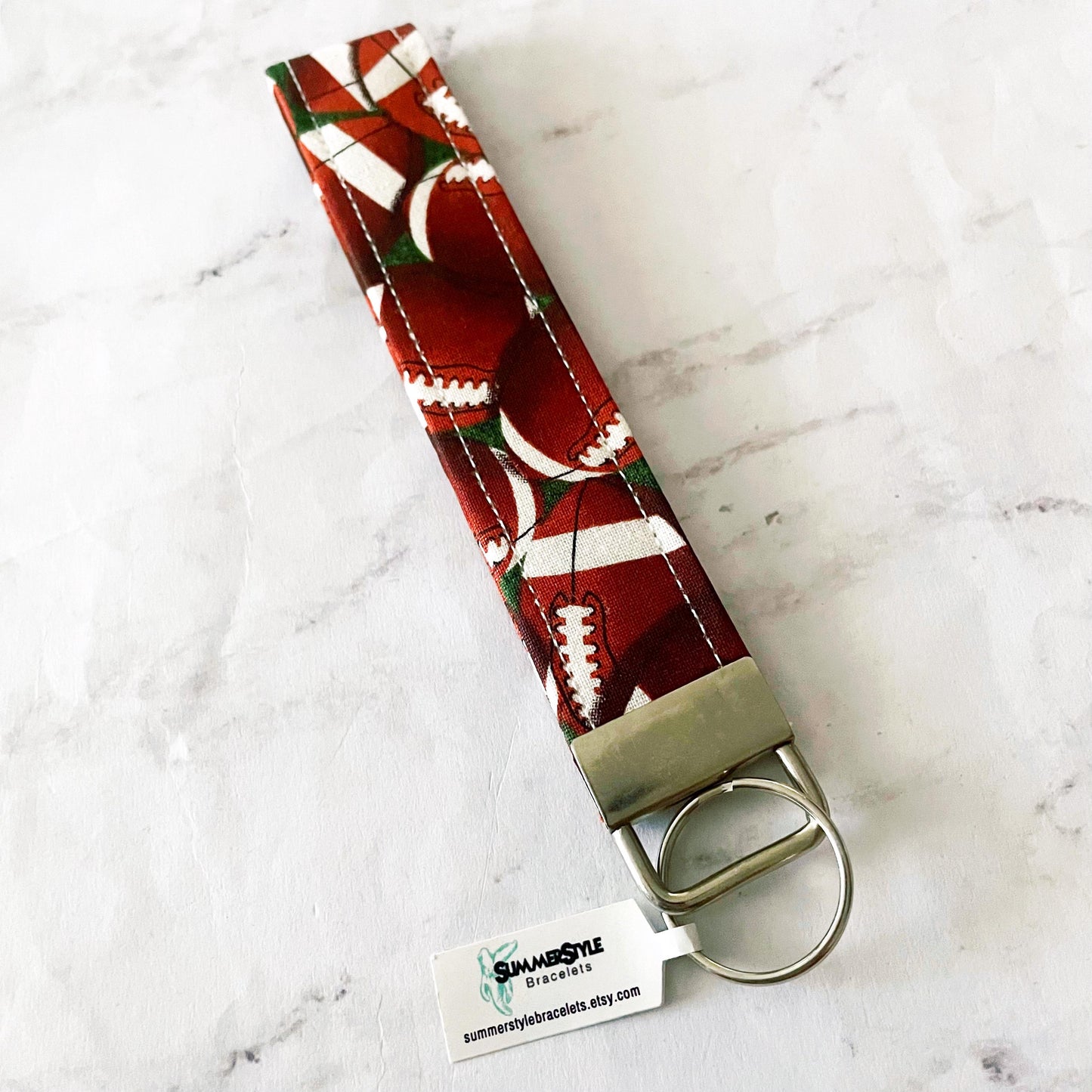 Baseball Key Fob Wristlet, 6.5in Wristlet Lanyard, Keychain Wristlet, Handmade Lanyard, SummerStyle Bracelets